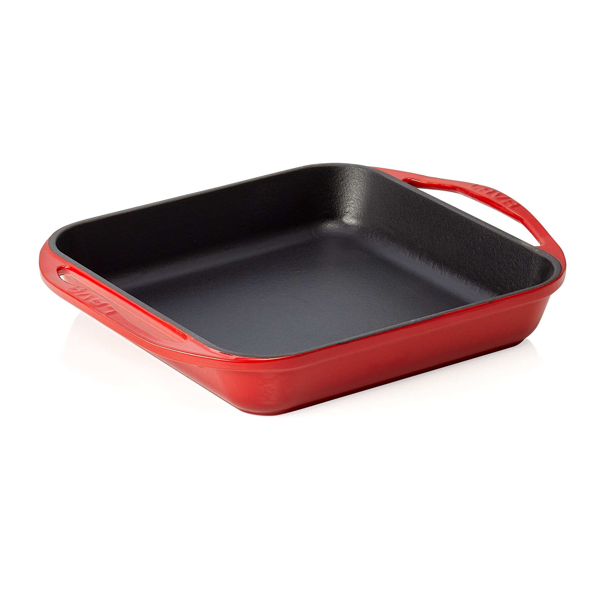 Pfanne - mit angegossenen Seitengriffen - Serie Lava - rot - quadratisch - Abm. 27 x 27 x 5 cm - 364300026-A