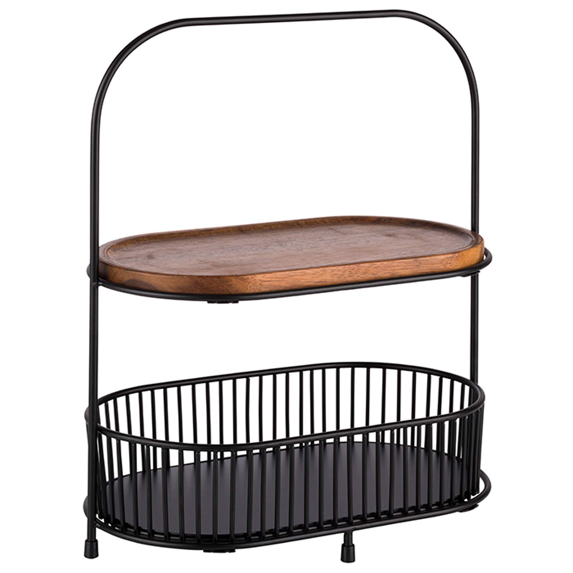 Etagere - 2-stufig, 5er Set - schwarz - Abm. 31,0 x 17,0 x 37,5 cm - Metall - 30336-B