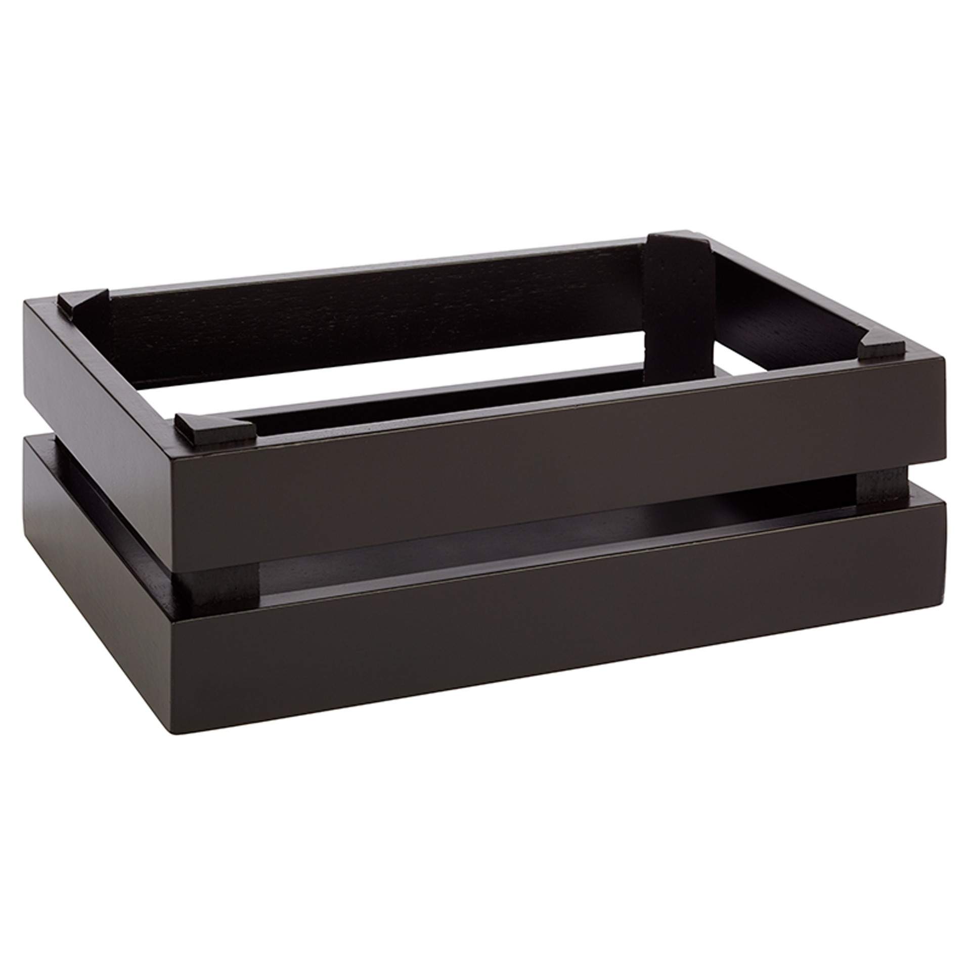 Holzbox - passend für GN 1/4 - Serie Superbox - schwarz - Abm. 29 x 18,5 x 10,5 cm - Akazienholz - 11628-B