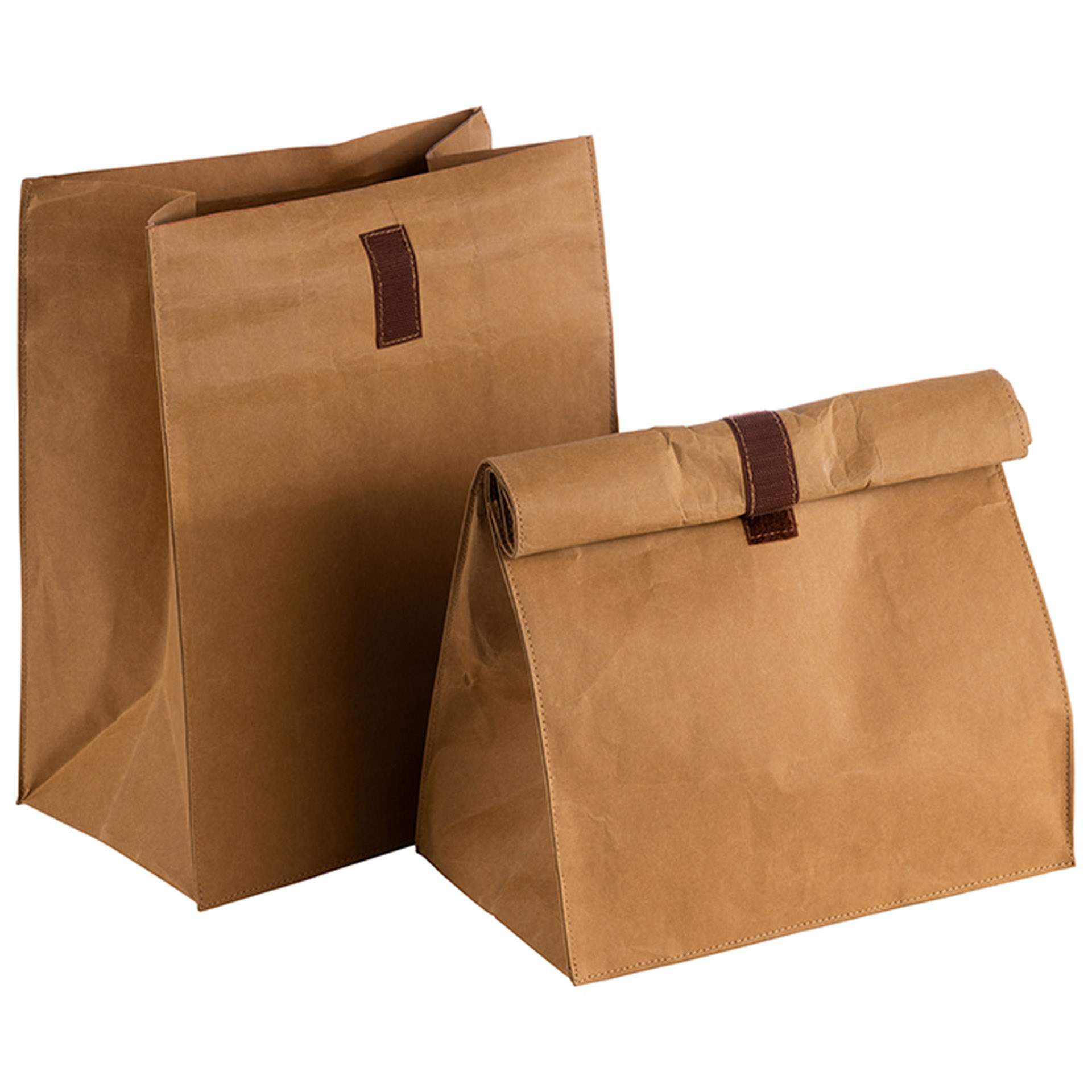 Lunchbag - 2er Set - beige - Abm. 25,0 x 15,0 x 30,0 cm - versch. Materialien - 30358-B