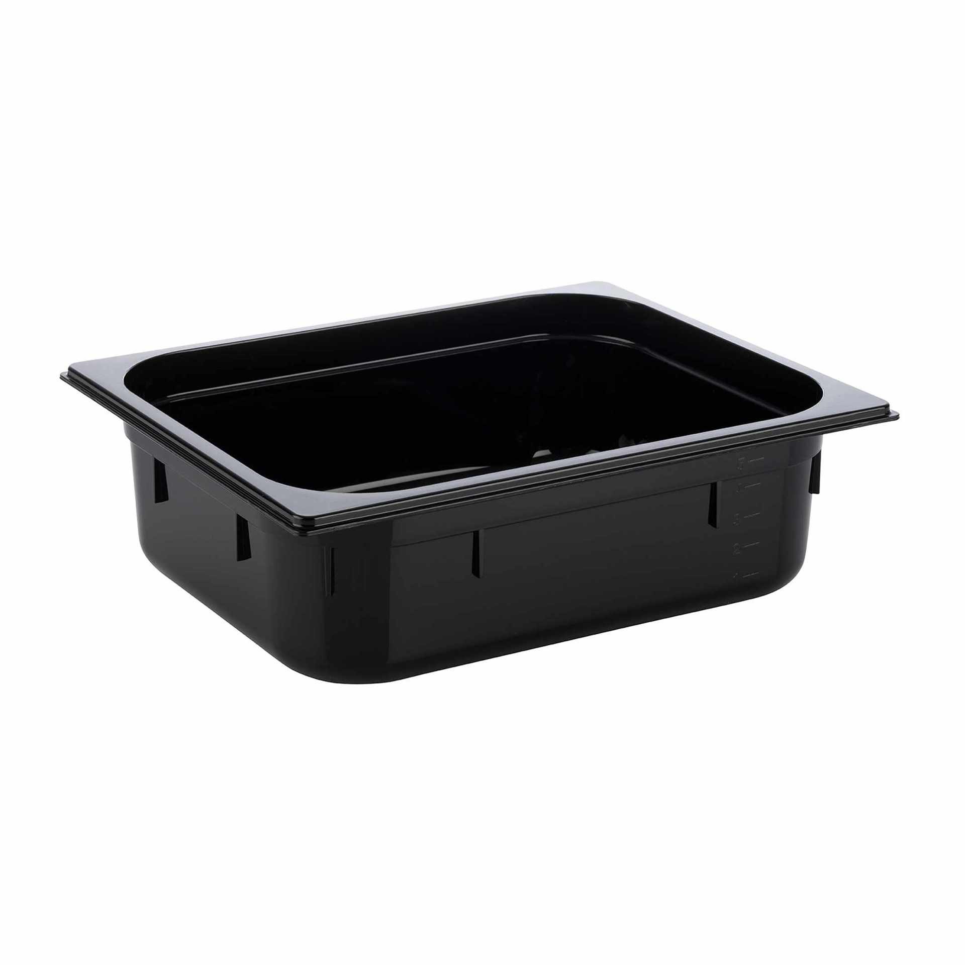 GN-Behälter - schwarz - Inhalt 5,9 l - GN 1/2 (325 x 265 mm) - 100 mm - Polycarbonat - 82065-B