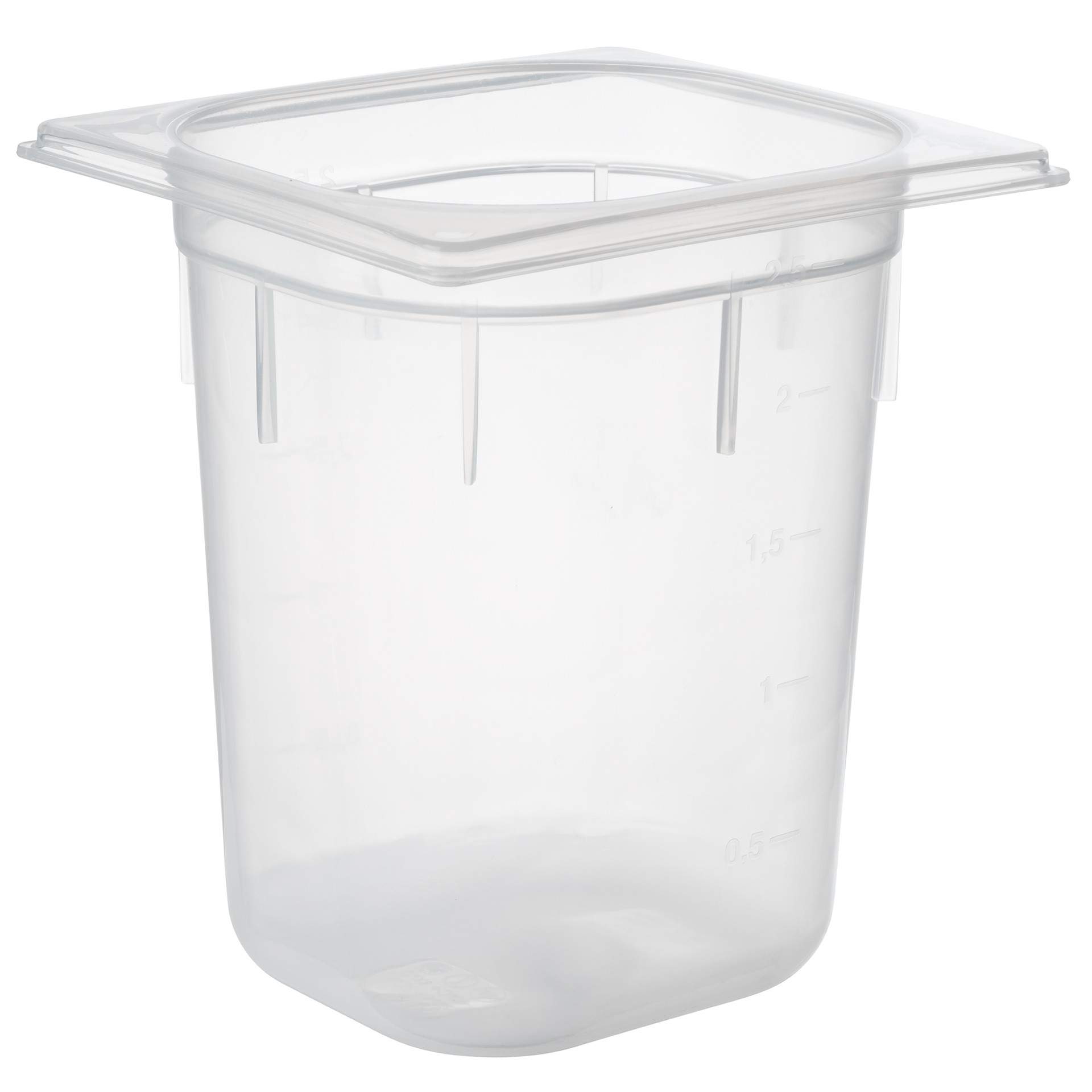 GN-Behälter - milchig-transparent - Inhalt 3,4 l - GN 1/6 (176 x 162 mm) - 200 mm - Polypropylen - 82142-B