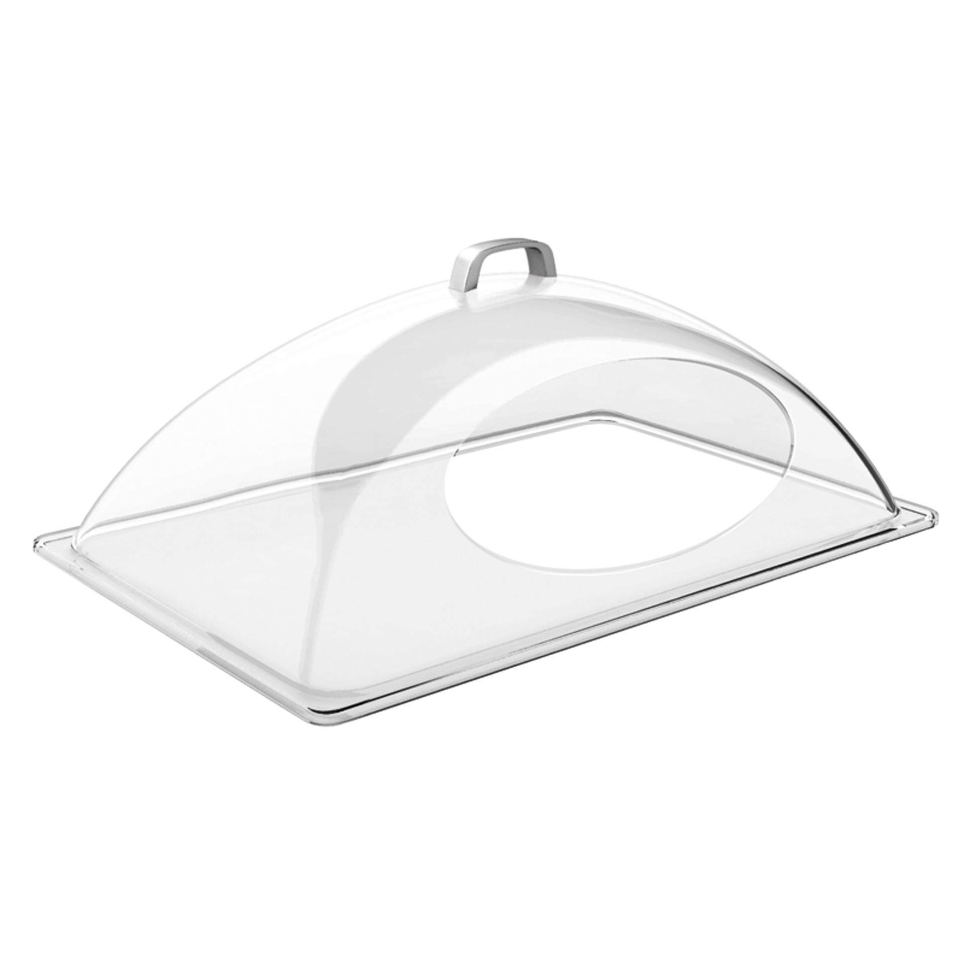 GN-Kuppelhaube - für GN 1/1 - mit Front-Ausschnitt - transparent - Abm. 54 x 33 x 20 cm - SAN - 11027-B