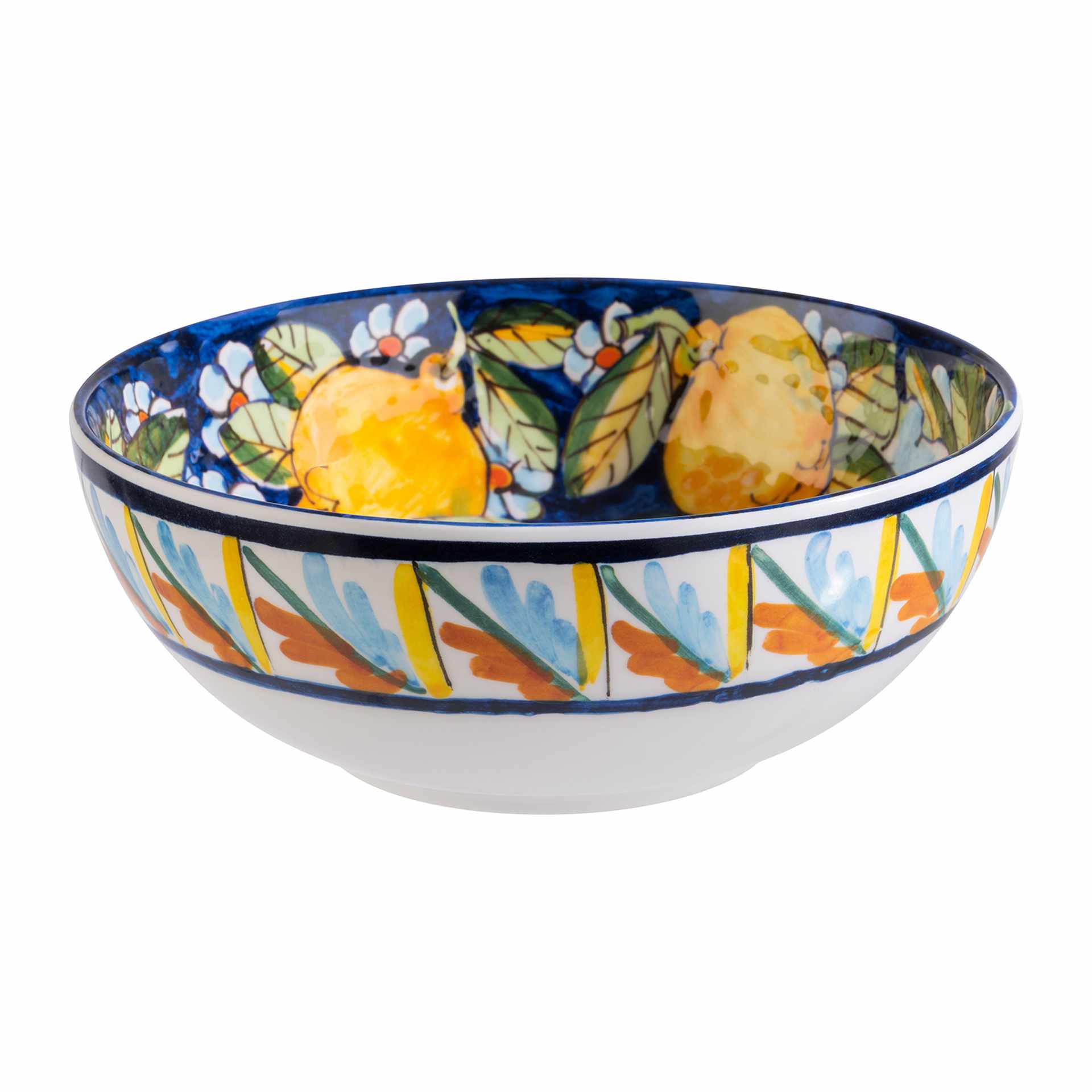 Schale - Serie Mediterranean - grün / blau / gelb / weiß - rund - Höhe 8,0 cm - Ø 20,5 cm - Inhalt 1,2 l - Melamin - 85291-B