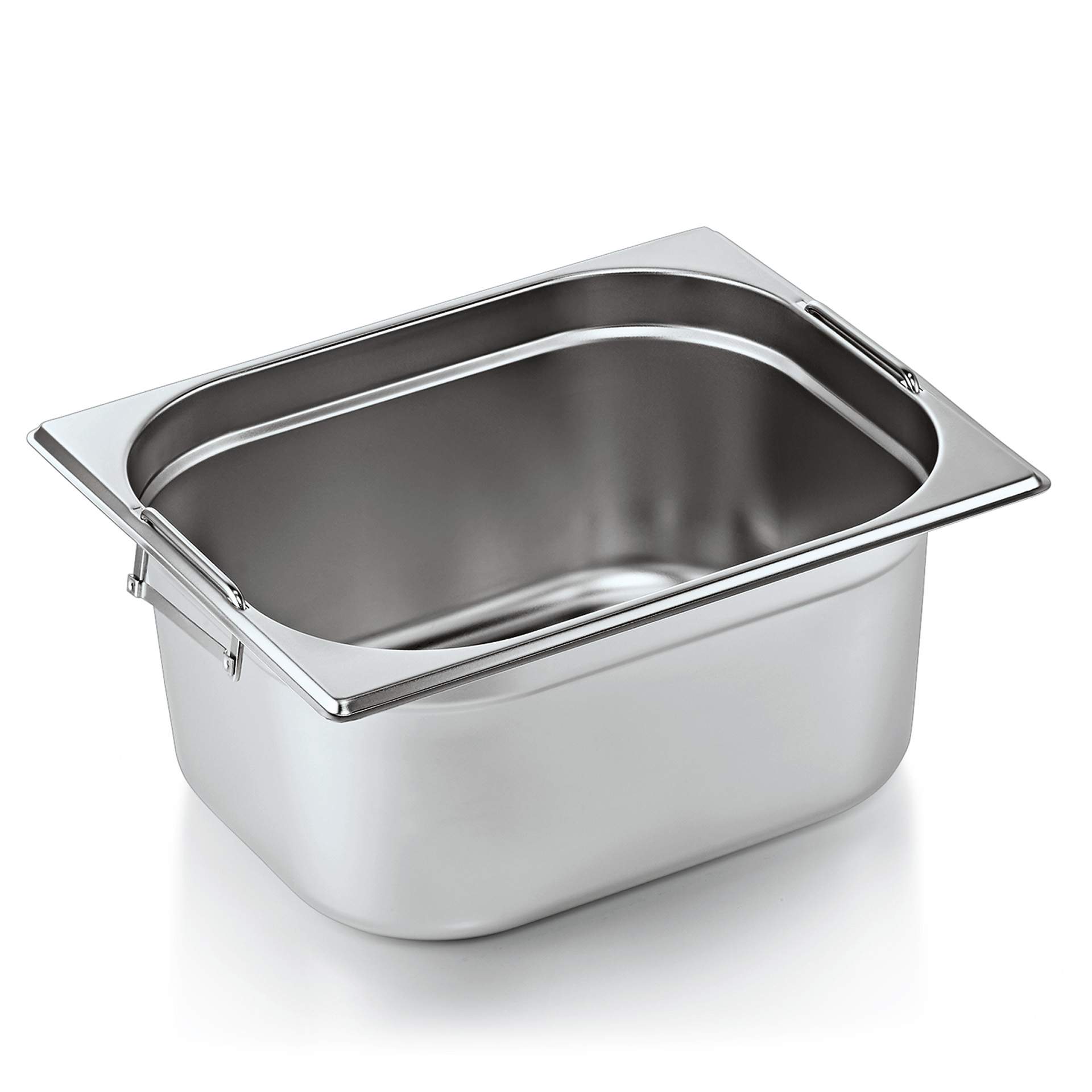 GN-Behälter - mit Fallgriffen - GN 1/2 - 150 mm - Inhalt 9,5 l - Serie 73 - Chromnickelstahl - 7312150-A