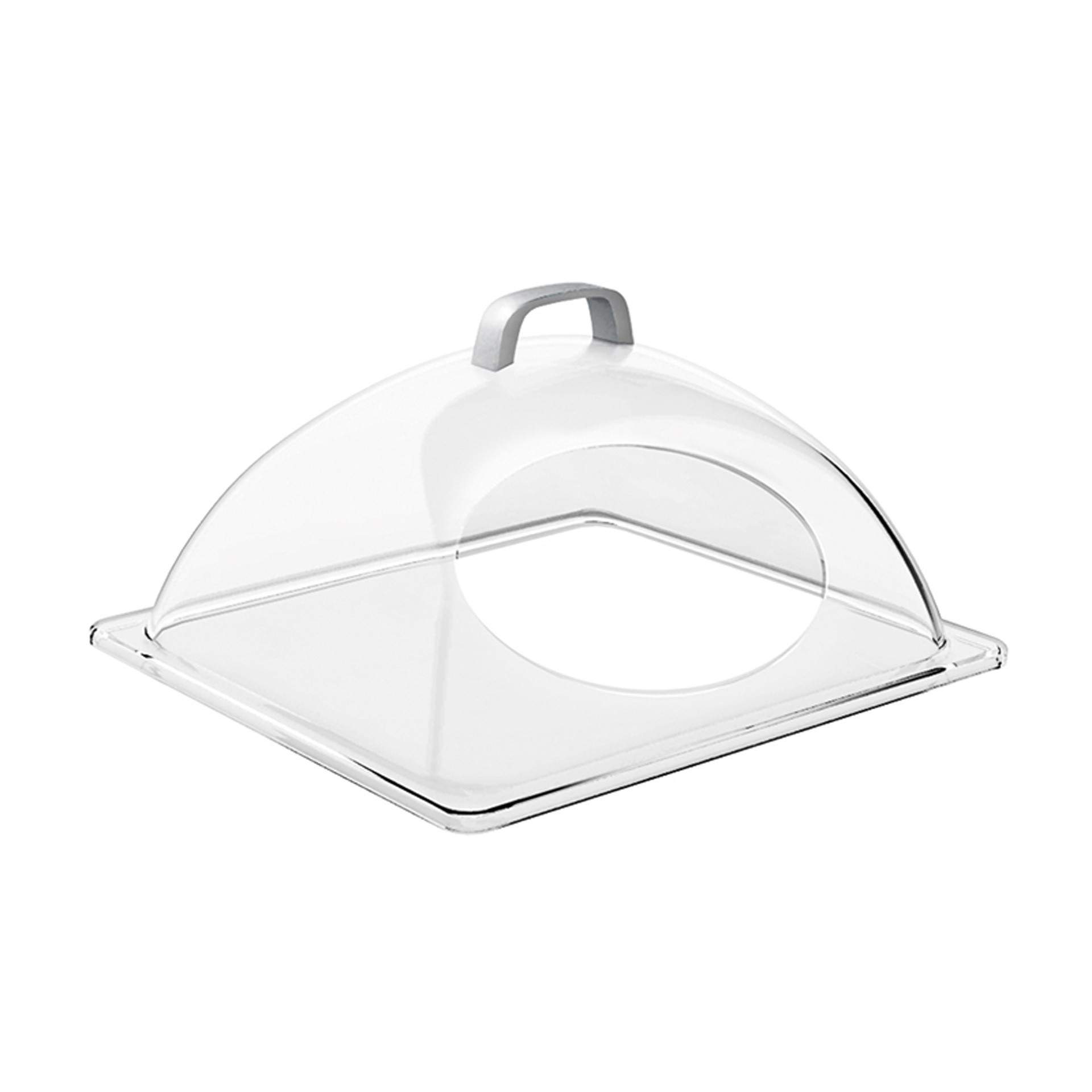 GN-Kuppelhaube - für GN 1/2 - mit Front-Ausschnitt - transparent - Abm. 33 x 28 x 17 cm - SAN - 11022-B