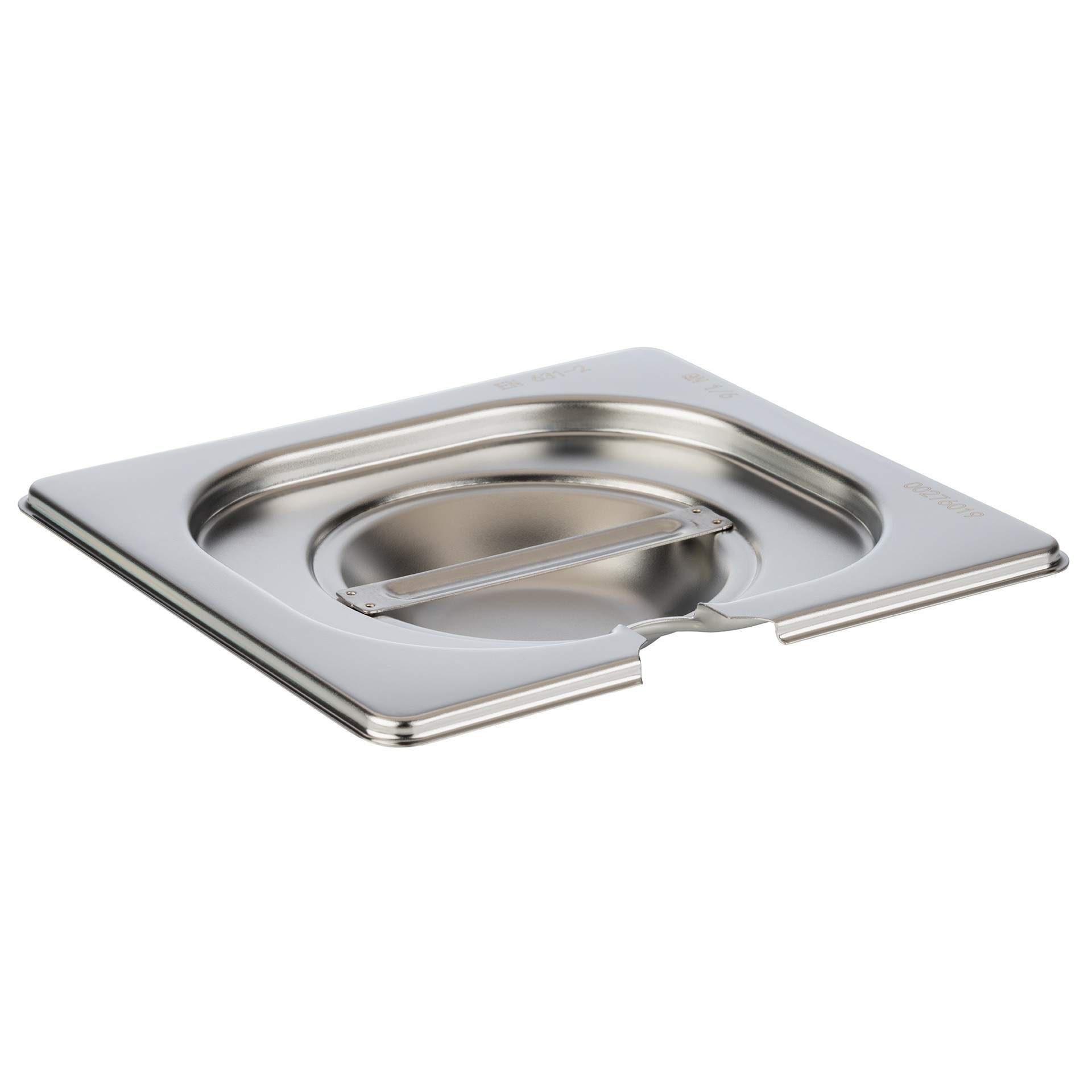 GN-Deckel - mit Löffelaussparung - GN 1/6 (176 x 162 mm) - Edelstahl - 81692-B