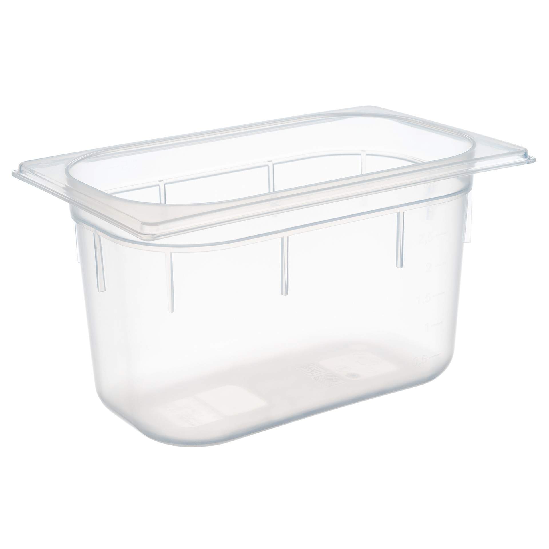 GN-Behälter - milchig-transparent - Inhalt 3,7 l - GN 1/4 (265 x 162 mm) - 150 mm - Polypropylen - 82132-B