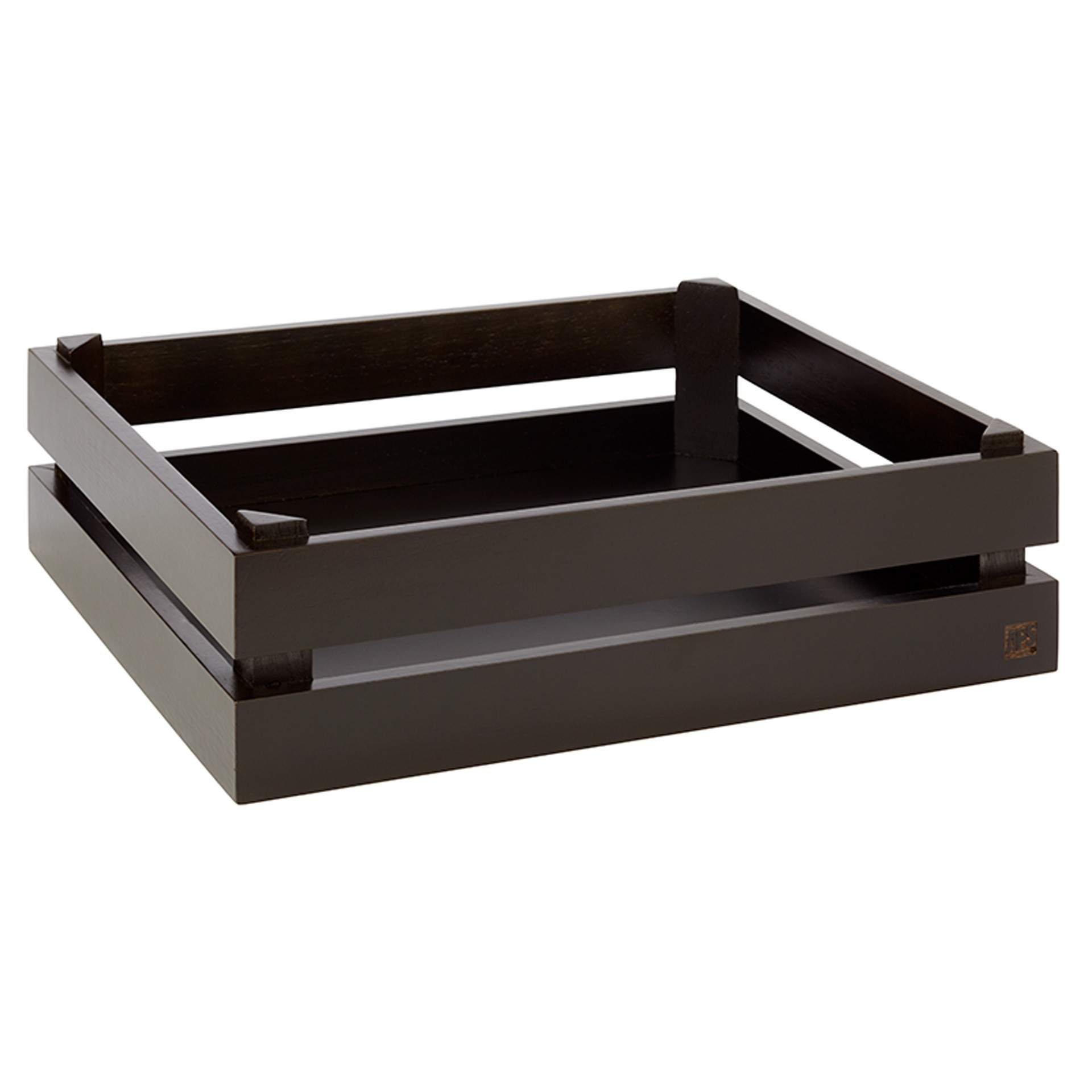 Holzbox - passend für GN 1/2 - Serie Superbox - schwarz - Abm. 35 x 29 x 10,5 cm - Akazienholz - 11627-B