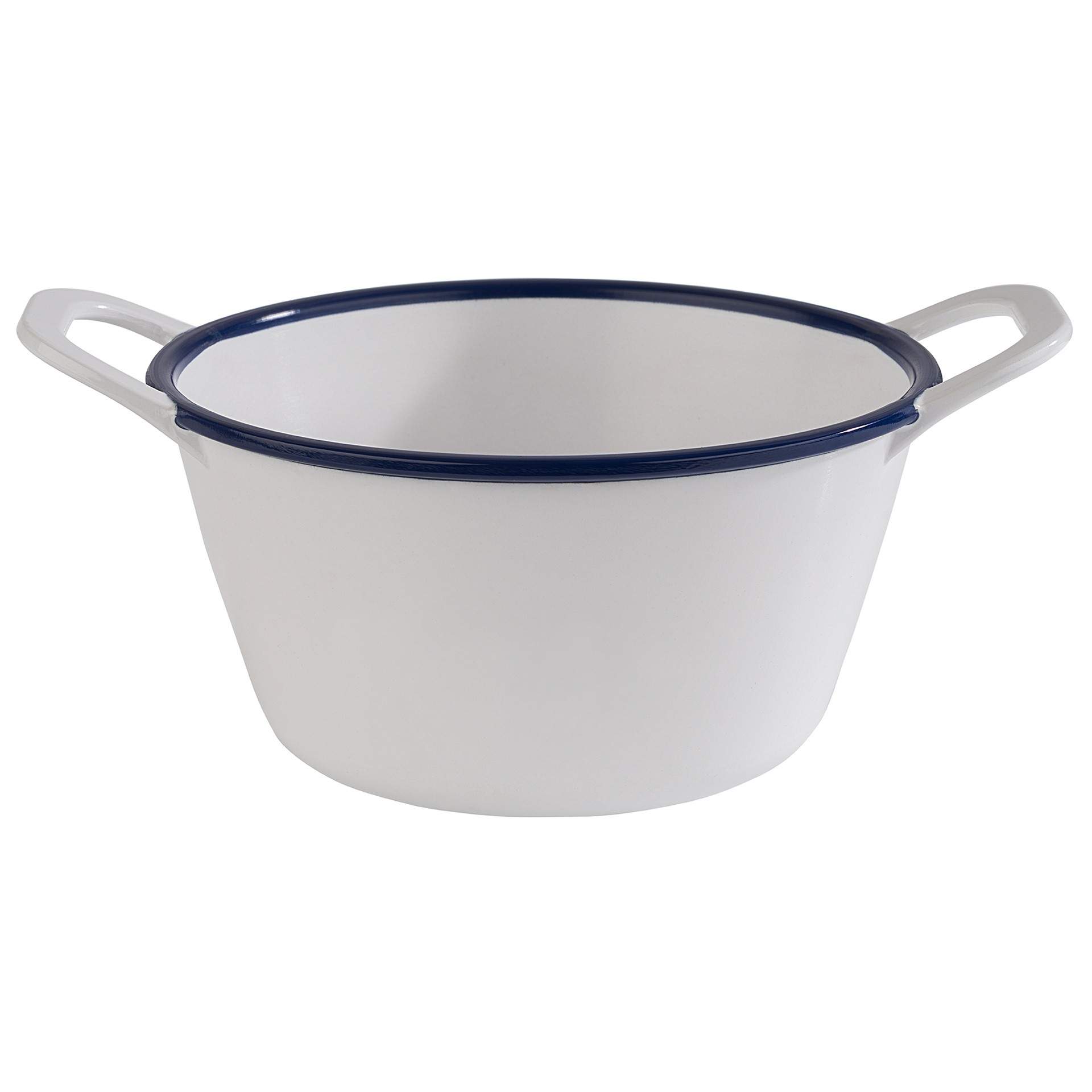 Schale - Serie Enamel Look - weiß / blau - rund - Abm. 15,0 x 11,5 x 6,5 cm - Inhalt 0,30 l - Melamin - 84958-B