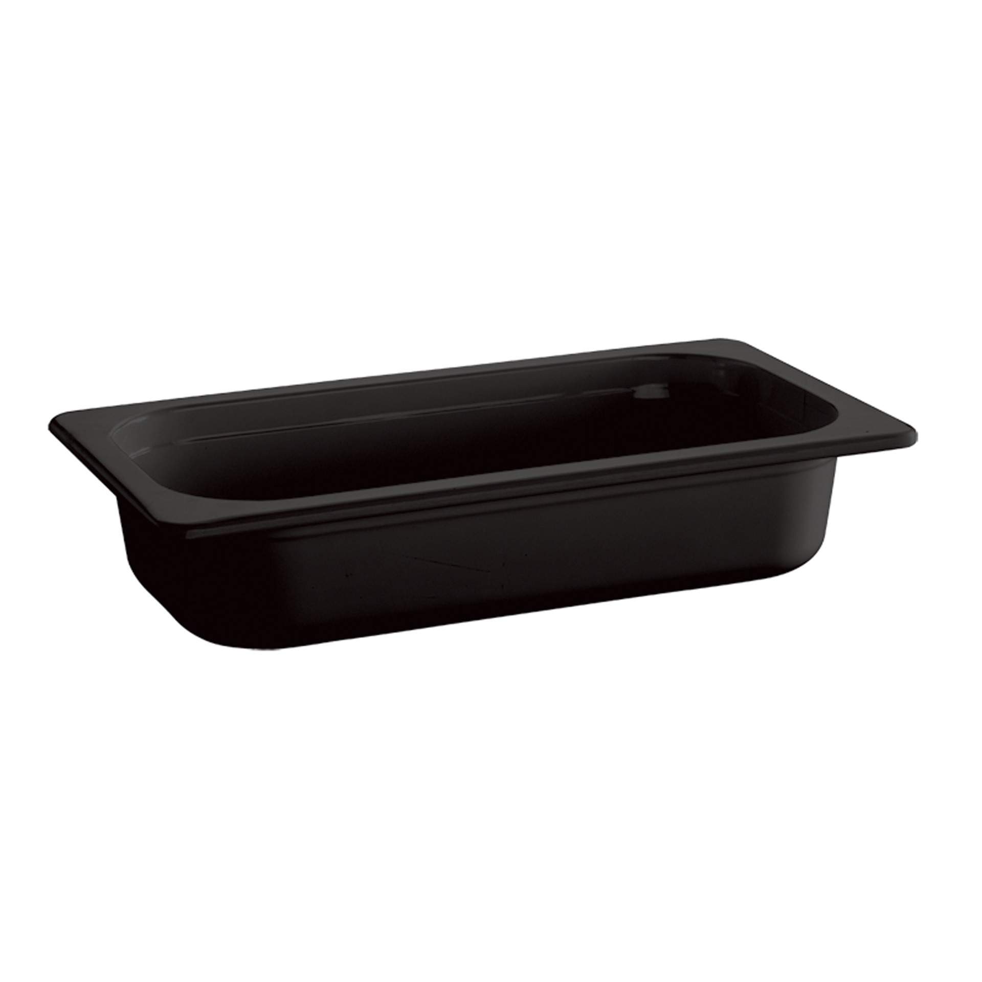 GN-Behälter - mit Stapelnocke - Serie Eco Line - schwarz - Inhalt 1,9 l - GN 1/4 (265 x 162 mm) - 100 mm - Melamin - 84310-B