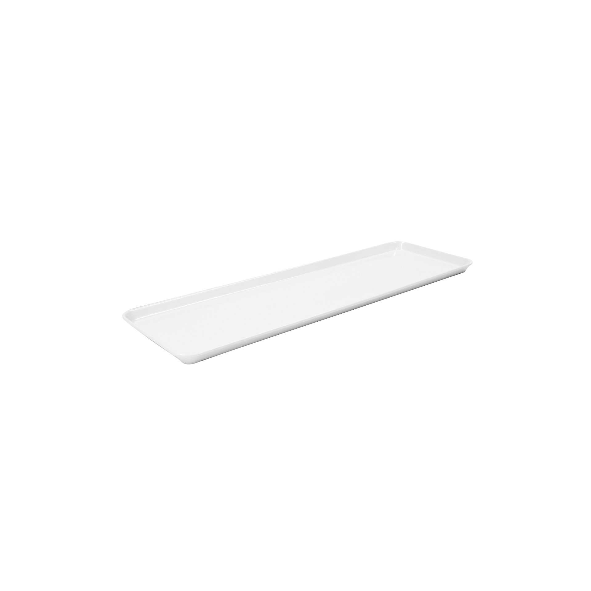 Auslagentablett - weiß - rechteckig - Abm. 58,0 x 19,5 x 2,0 cm - Melamin - 227095-C