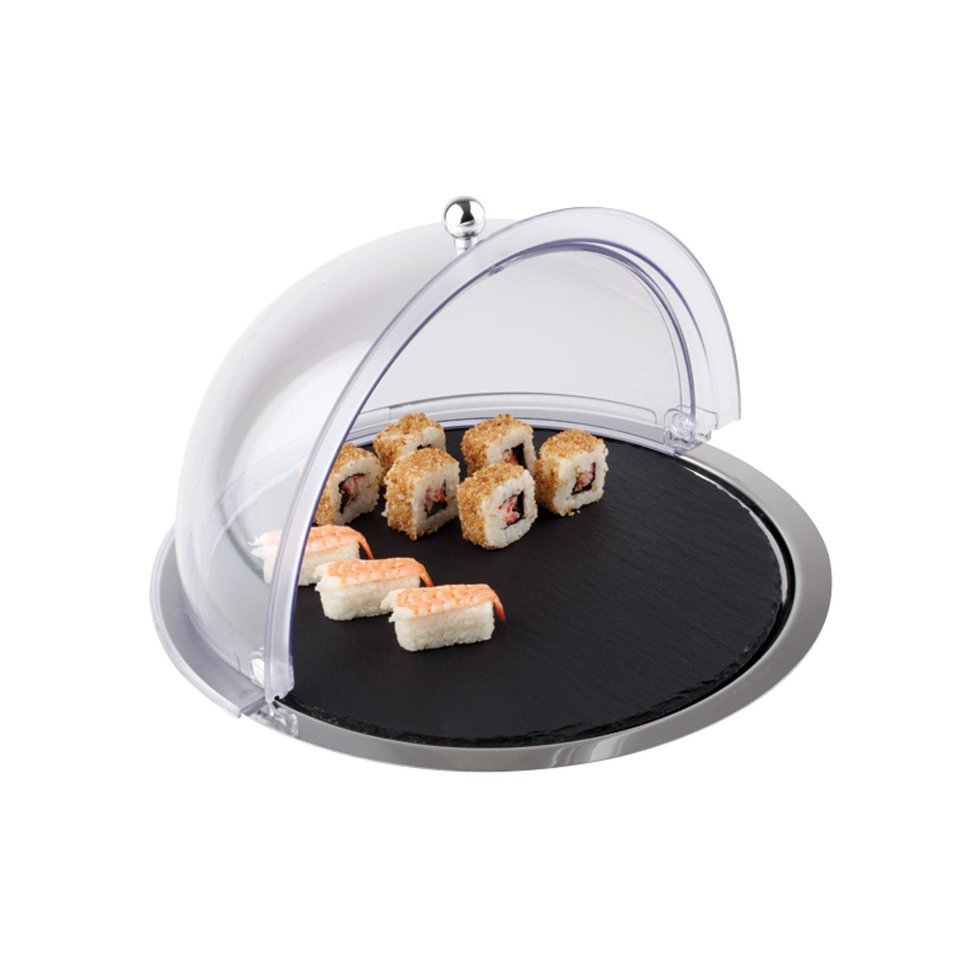 Buffet-Set - 3-teilig - schwarz - rund - Abm. 24 cm - Ø 38,0 cm - Edelstahl - 1000-B