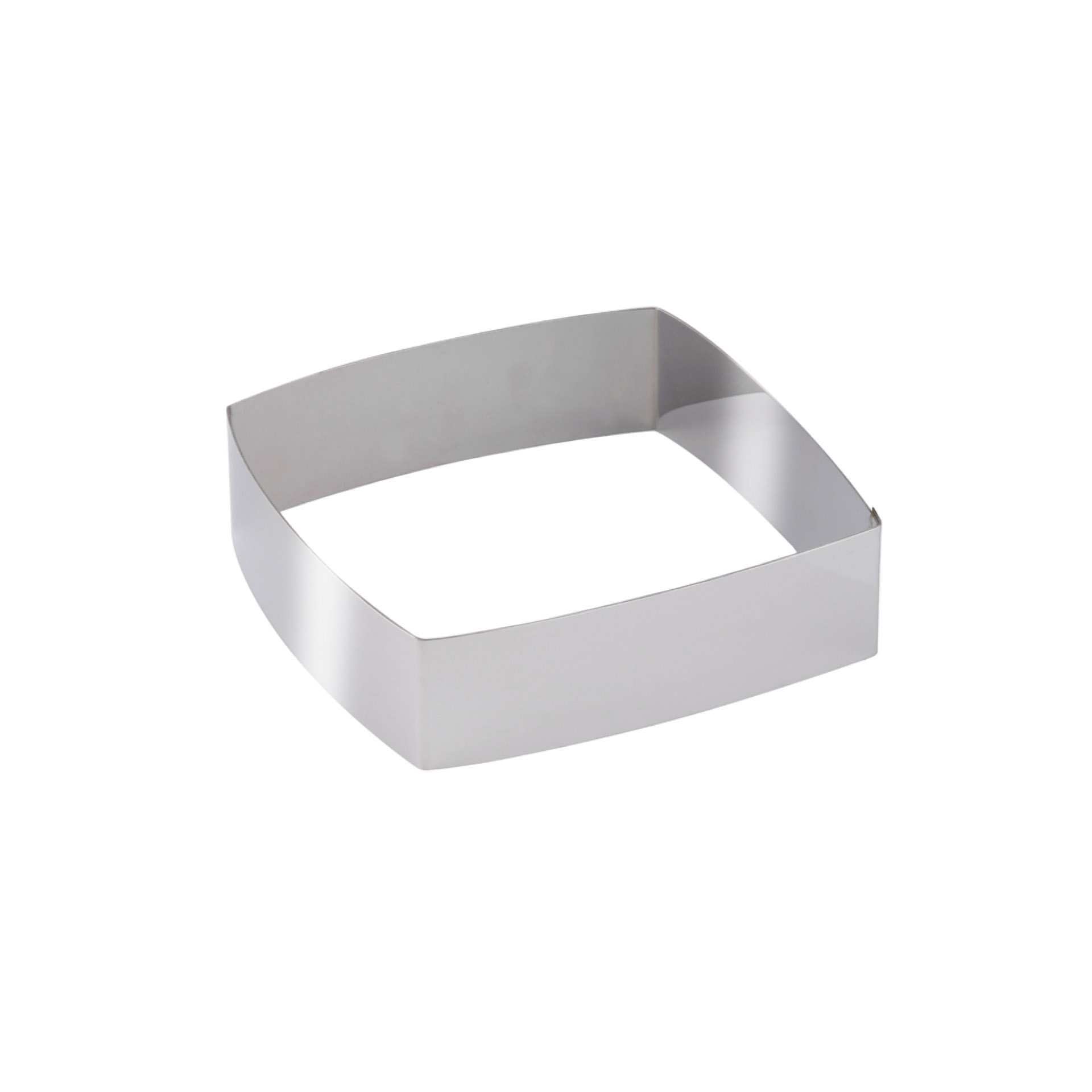 Dessertring / Tortenring - Viereck - gewölbt - Ø 18 - Höhe 5,0 cm - Edelstahl - 155352-C