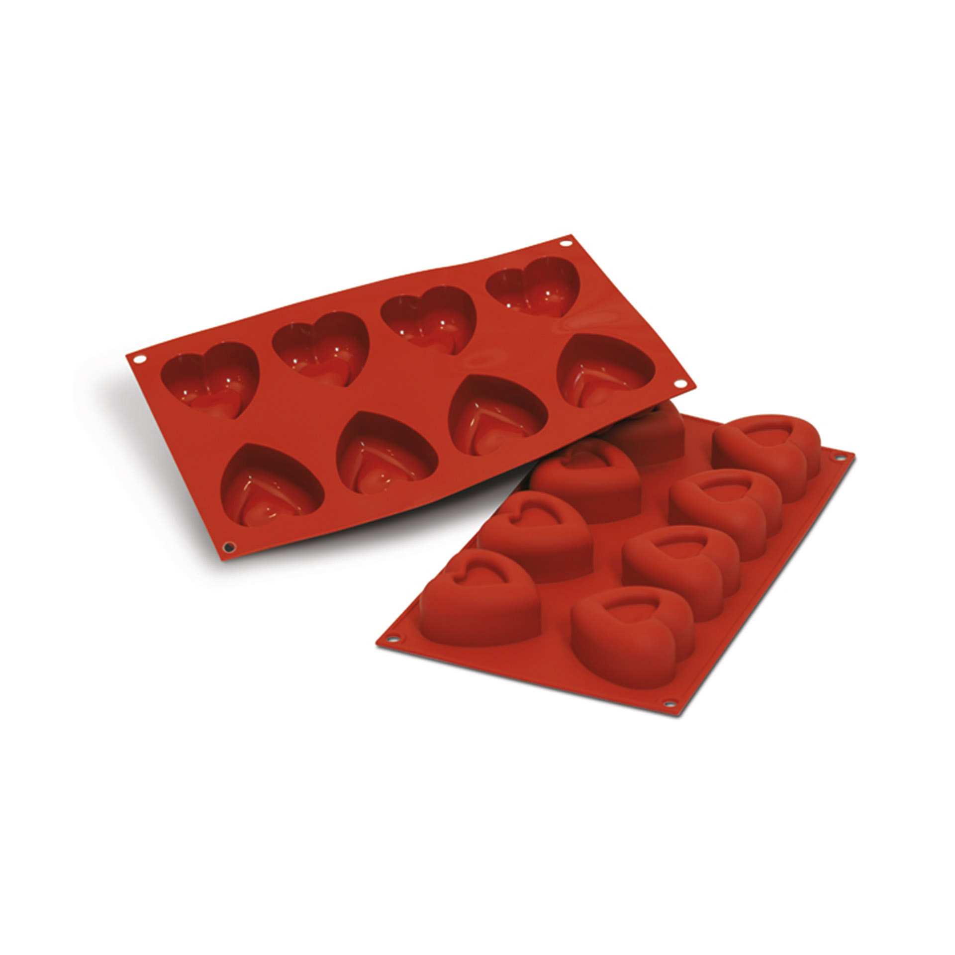 Backform - Herz - Abm. 29,5 x 17,5 x 3,3 cm - Inhalt 8 x 0,072 l - GN 1/3 (325 x 176 mm) - Silikon - 115092-C