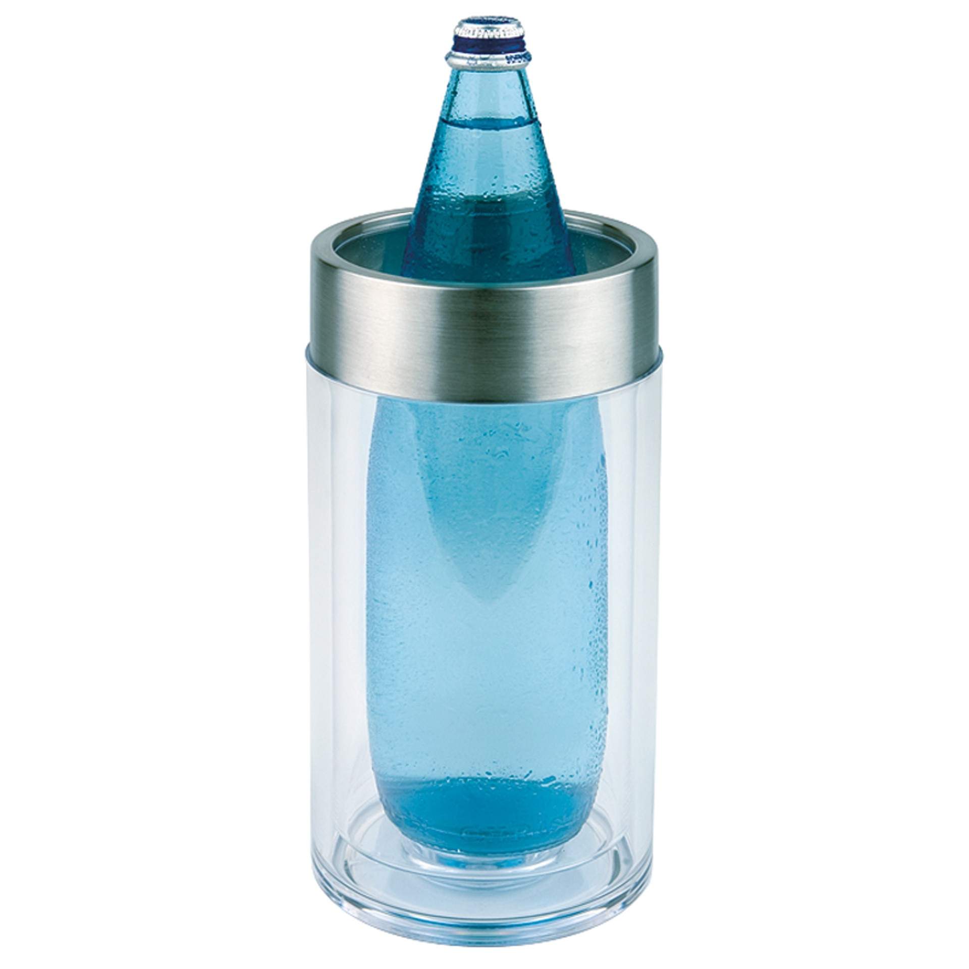 Flaschenkühler - doppelwandig - transparent - Abm. 23,0 cm - Ø 11,5 cm - MS - 36050-B