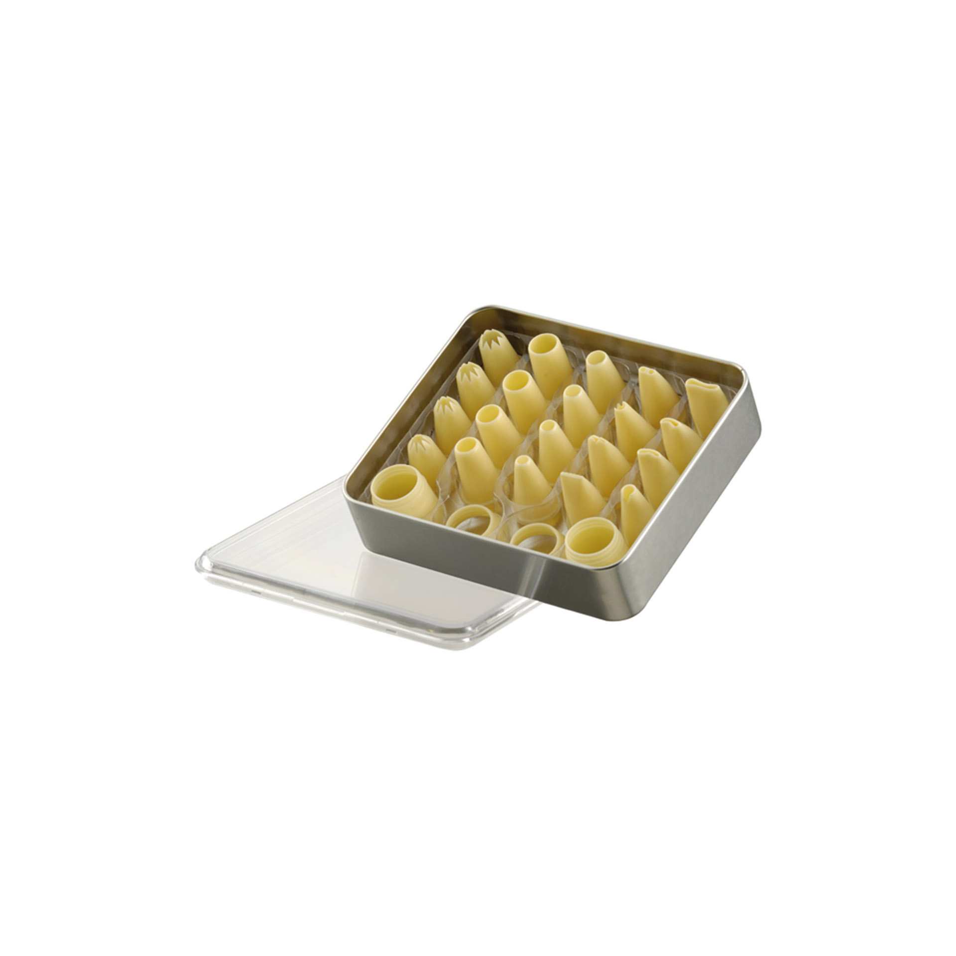 Tüllenkassetten - 22-teilig - elfenbein - Abm. 16,0 x 14,0 x 4,5 cm - Polypropylen - 196570-C