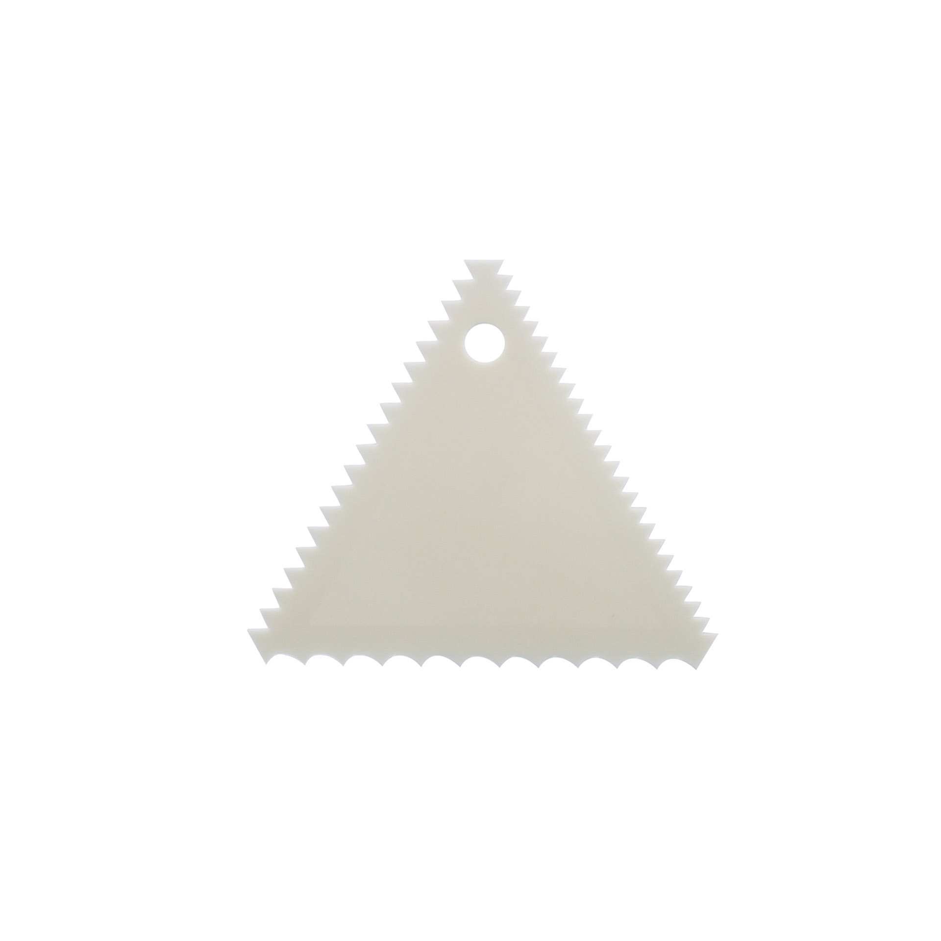 Cremeschaber - mit Kamm - elfenbein - dreieckig - Abm. 11,0 x 9,5 x 0,1 cm - ABS - 227235-C