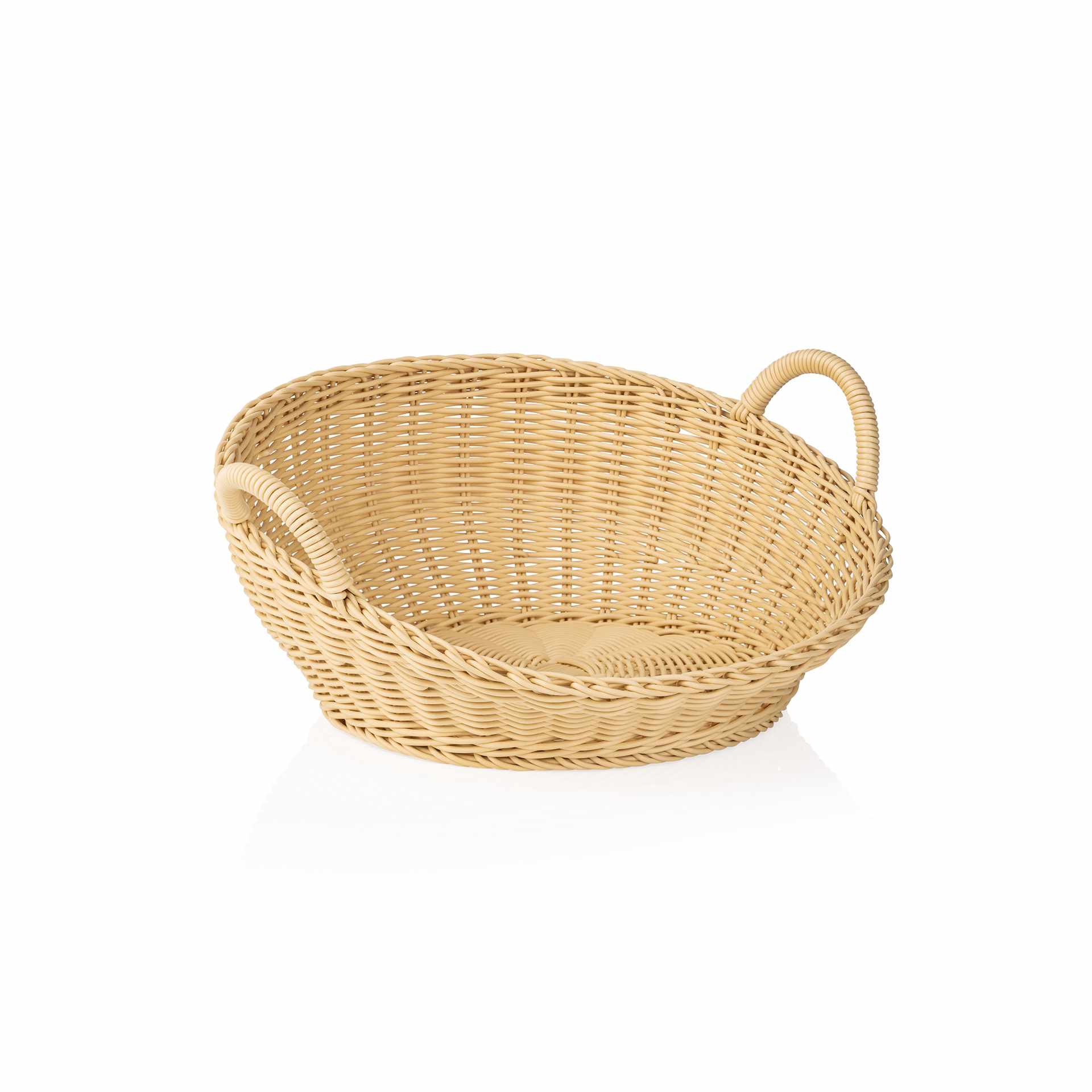 Brötchenschütte - mit Griff - hellbeige - Höhe 18,5 / 7,5 cm - Ø 42 cm - Polypropylen - 5086342-A