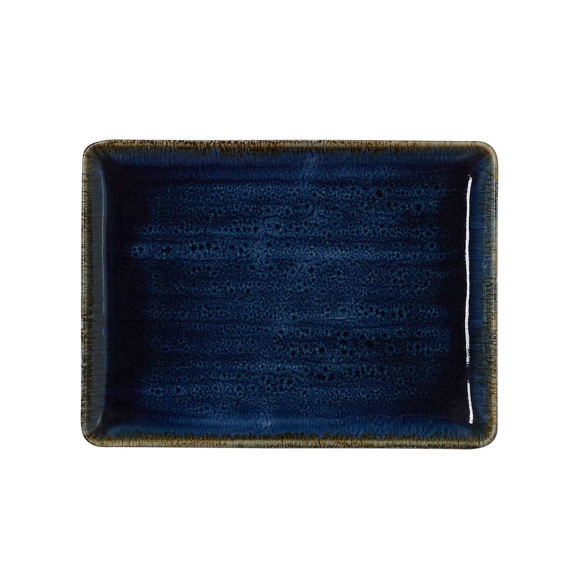 Teller (flach) - Set á 6 Stück - Serie Vida Dark Ocean - dark ocean - rechteckig - Abm. 23,0 x 17,0 x 2,0 cm - Porzellan - 4881223-A