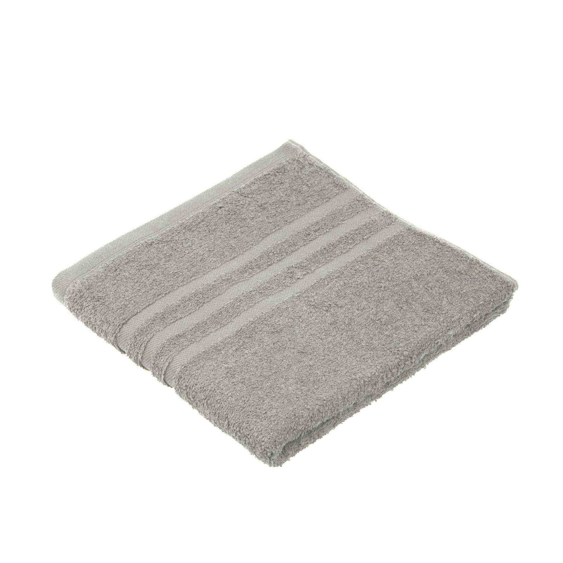 Handtuch - 4-seitig gesäumt - Serie SYLT - silber - Abm. 50 x 100 cm - Baumwolle - 7881-90-4-D