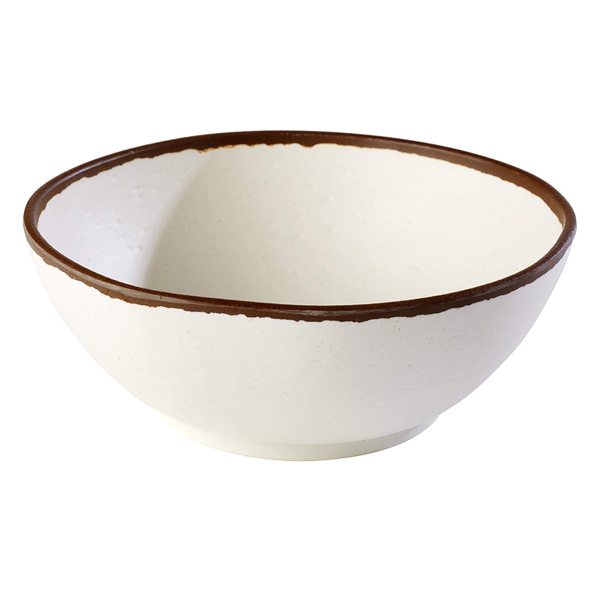 Schale - Tonoptik - innen und außen fein-matt - Serie Crocker - creme - rund - Abm. 8,0 cm - Ø 21,0 cm - Inhalt 1,45 l - Melamin - 84577-B