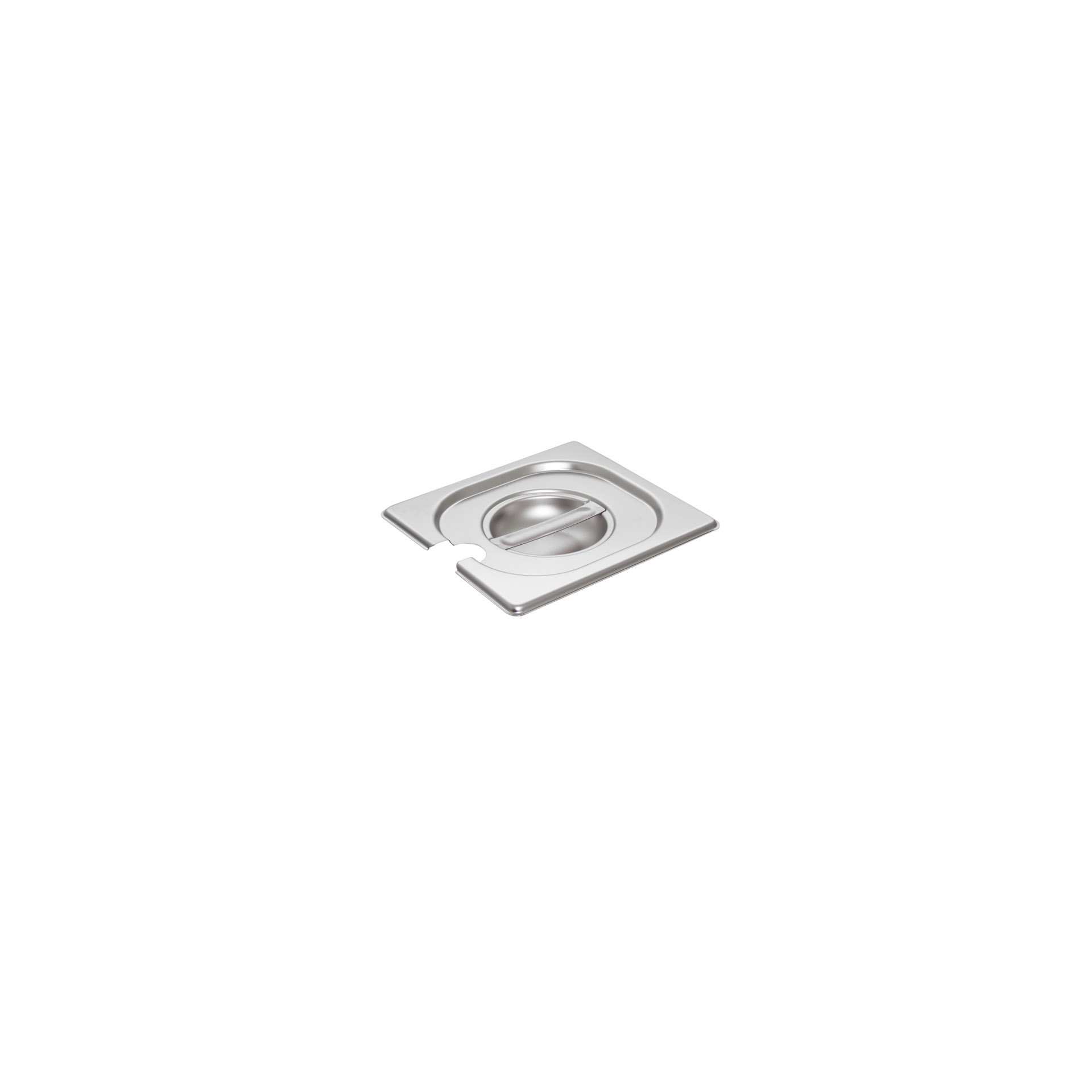 GN-Deckel - mit Löffelaussparung - Abm. 17,6 x 16,2 x 2,5 cm - GN 1/6 (176 x 162 mm) - Edelstahl - 530257-C