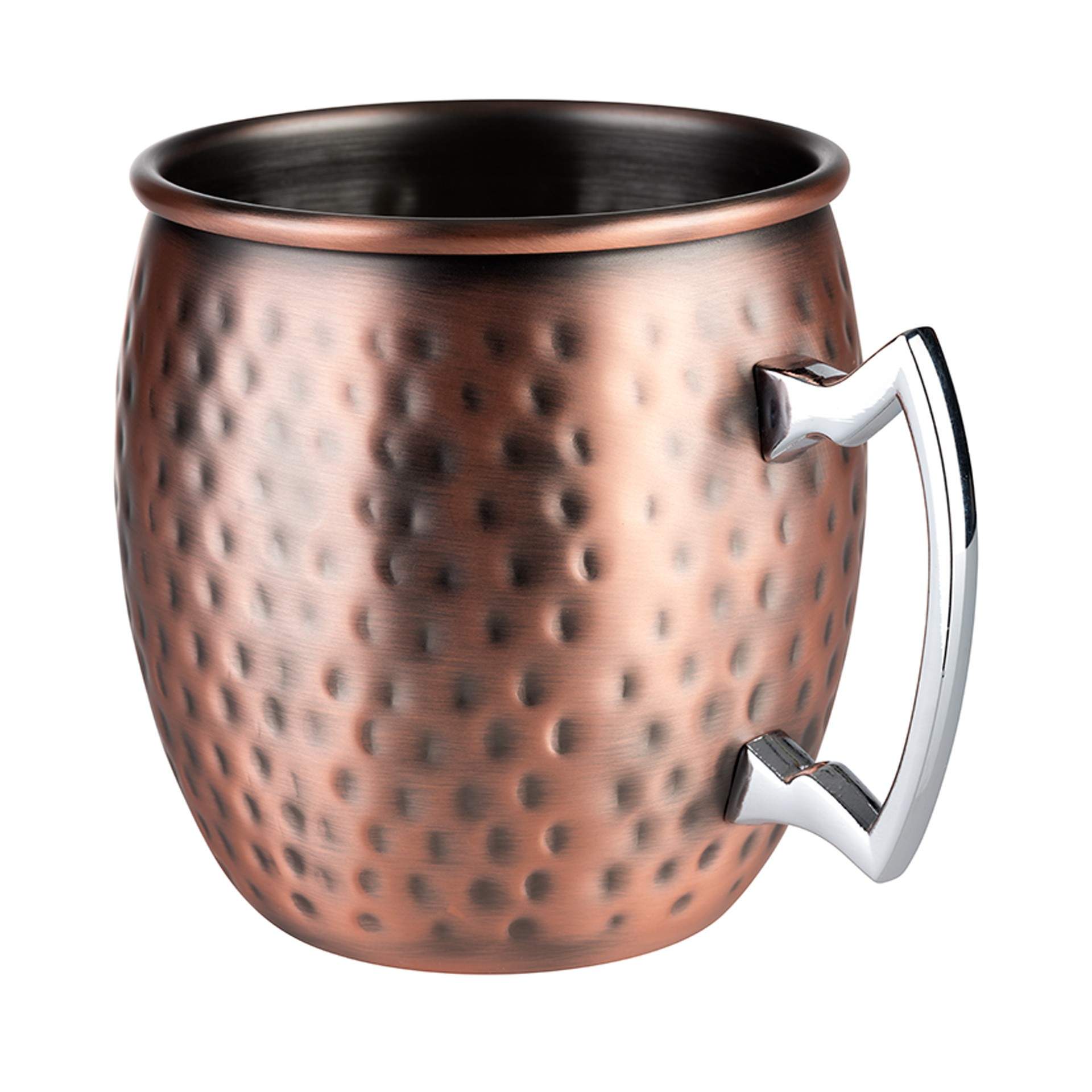 Becher - gemustert - Serie Moscow Mule - matt poliert - rund - Abm. 10,0 cm - Ø 9,0 cm - Inhalt 0,50 l - Edelstahl - 93323-B