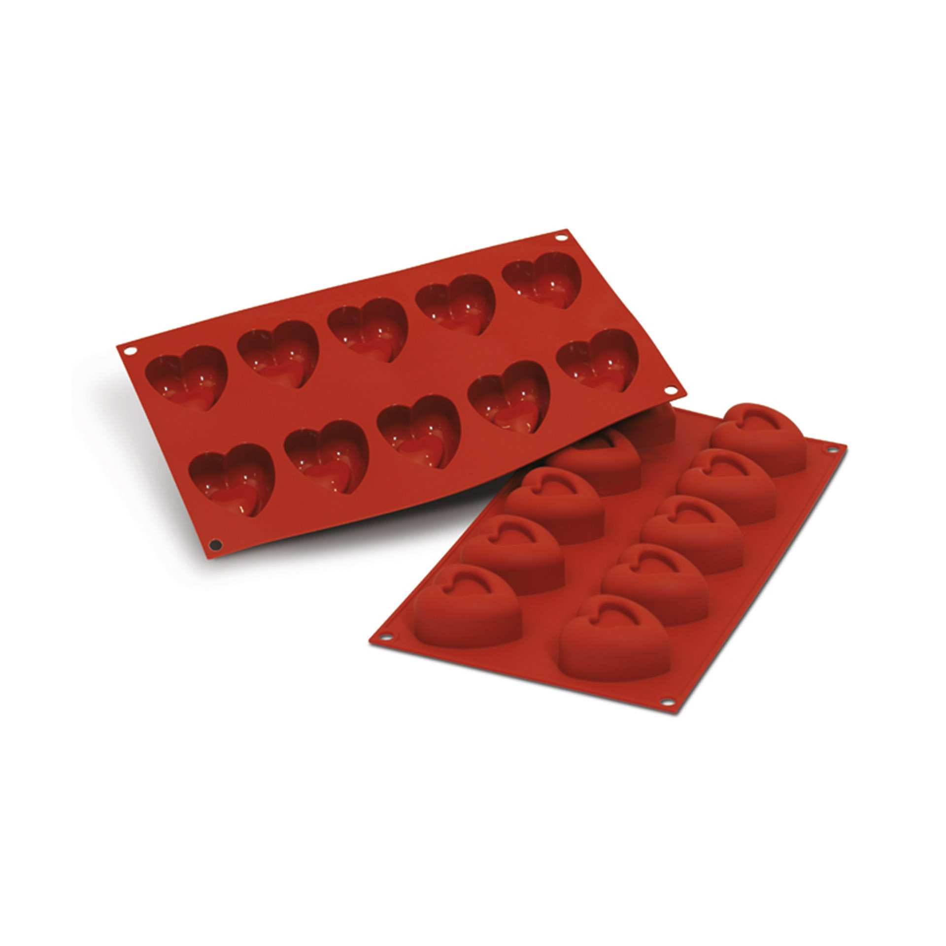 Backform - Herz - Abm. 29,5 x 17,5 x 3,0 cm - Inhalt 10 x 0,045 l - GN 1/3 (325 x 176 mm) - Silikon - 115091-C