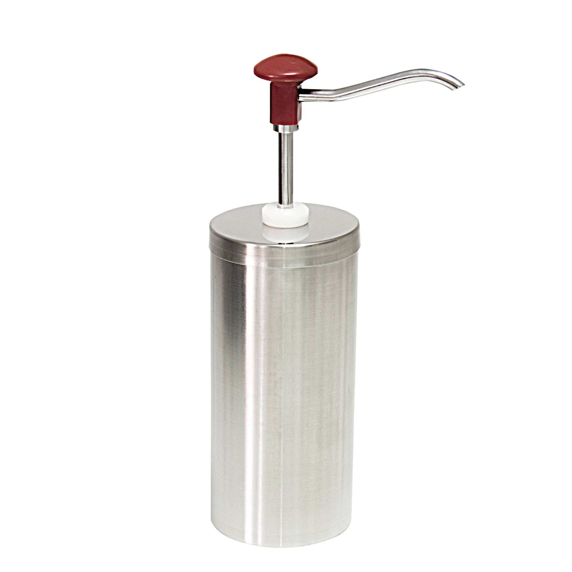 Dosierspender - mit Druckknopf - Abm. 12,0 x 12,0 x 38,0 cm - Inhalt 2,0 l - Edelstahl / PMMA - 152420-C