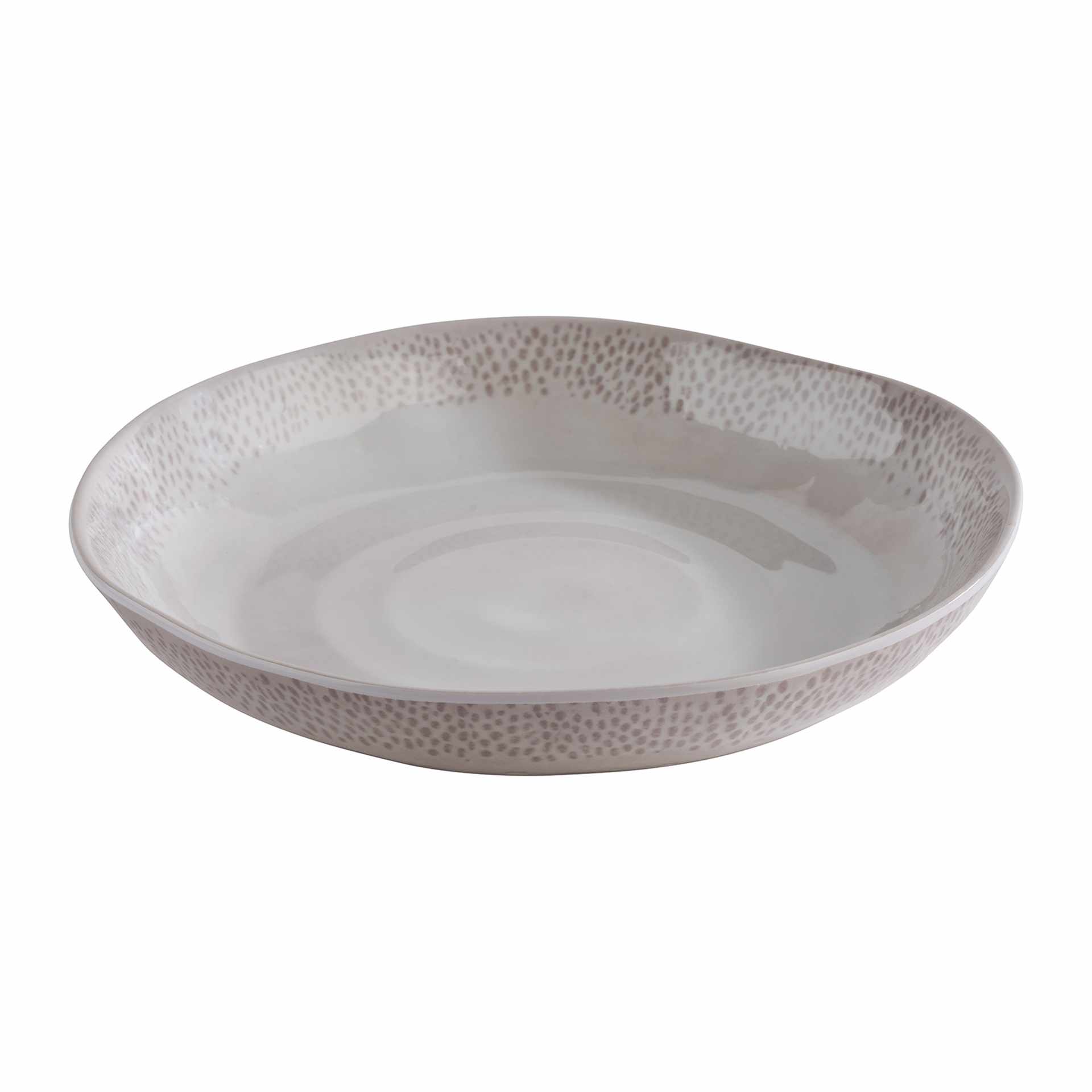 Schale - tief - Serie Footmark - weiß / grau - rund - Höhe 4,0 cm - Ø 24 cm - Inhalt 0,80 l - Melamin - 85322-B