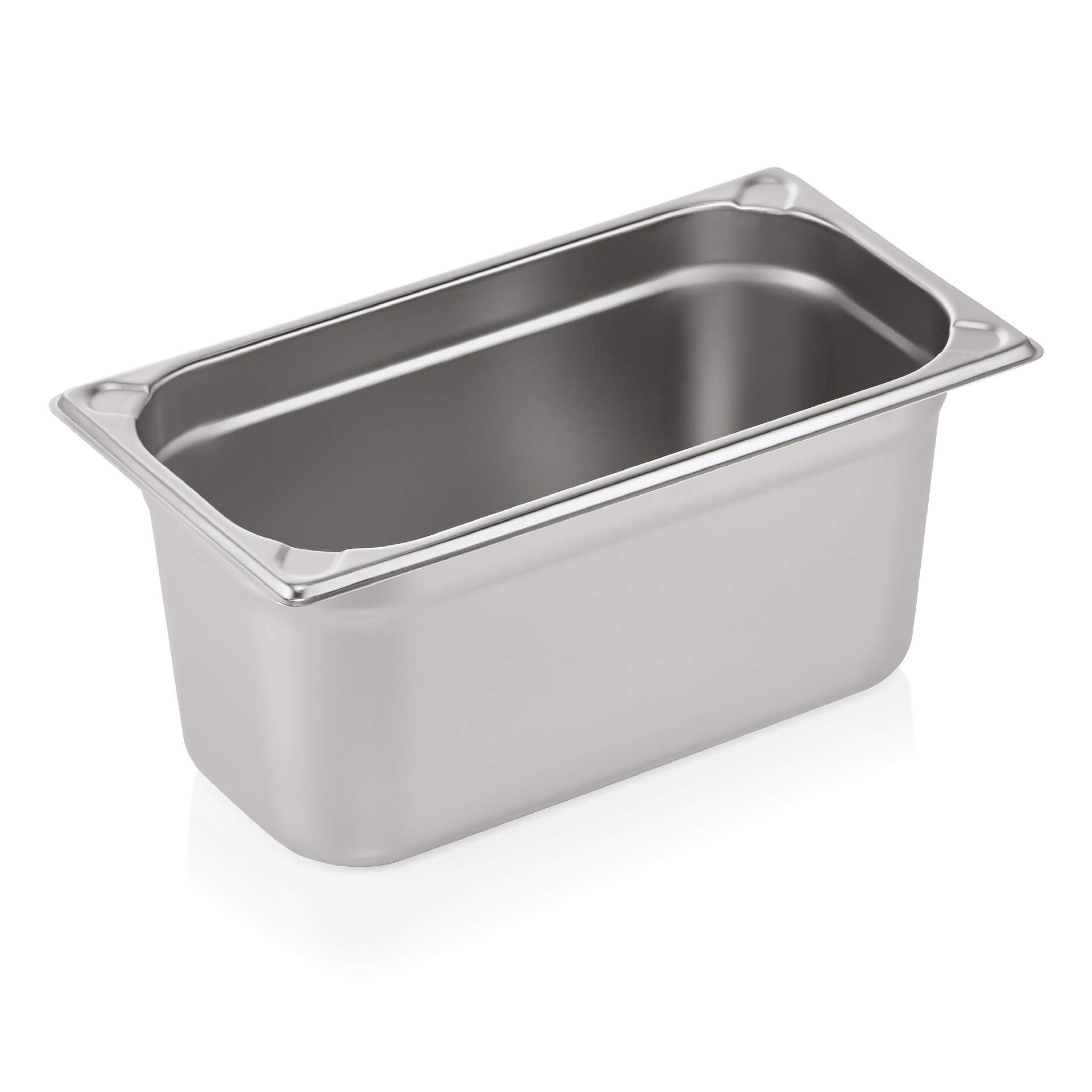 GN-Behälter - mit U-Profil-Ecken - GN 1/3 - 150 mm - Inhalt 5,7 l - Serie 76 - Chromnickelstahl - 7613150-A