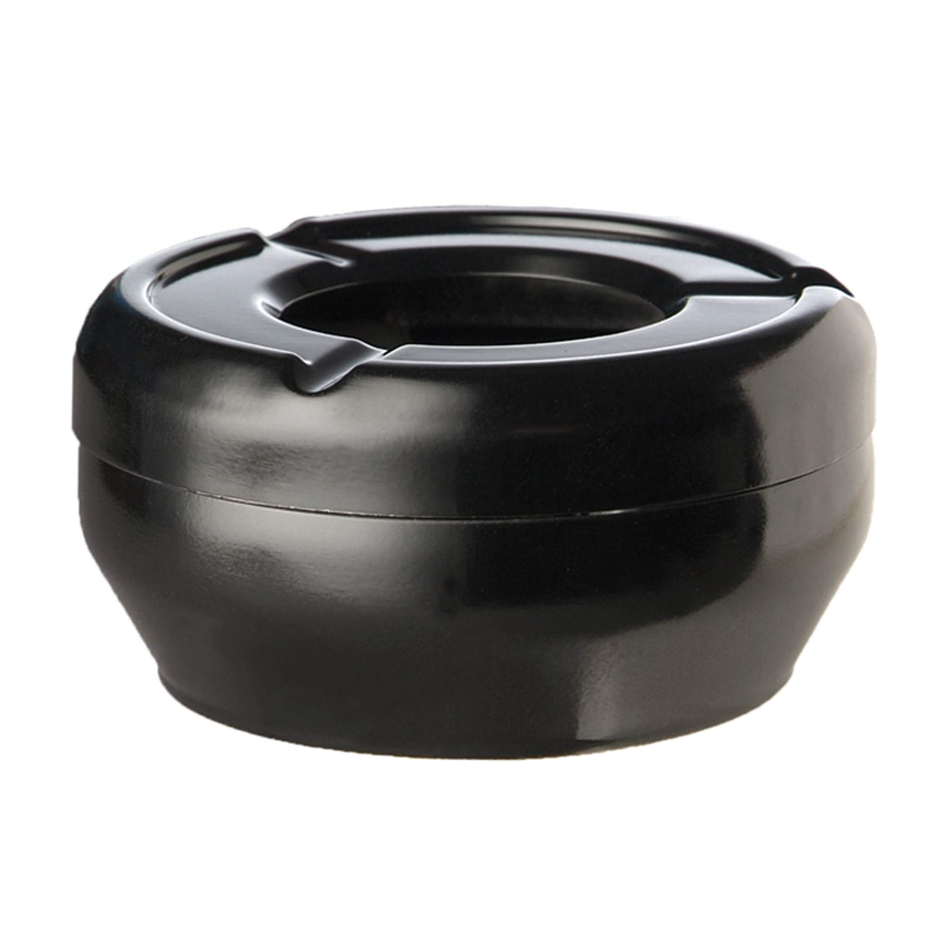Wind-Aschenbecher - Serie Casual - schwarz - rund - Abm. 4,5 cm - Ø 12,0 cm - Melamin - 83613-B