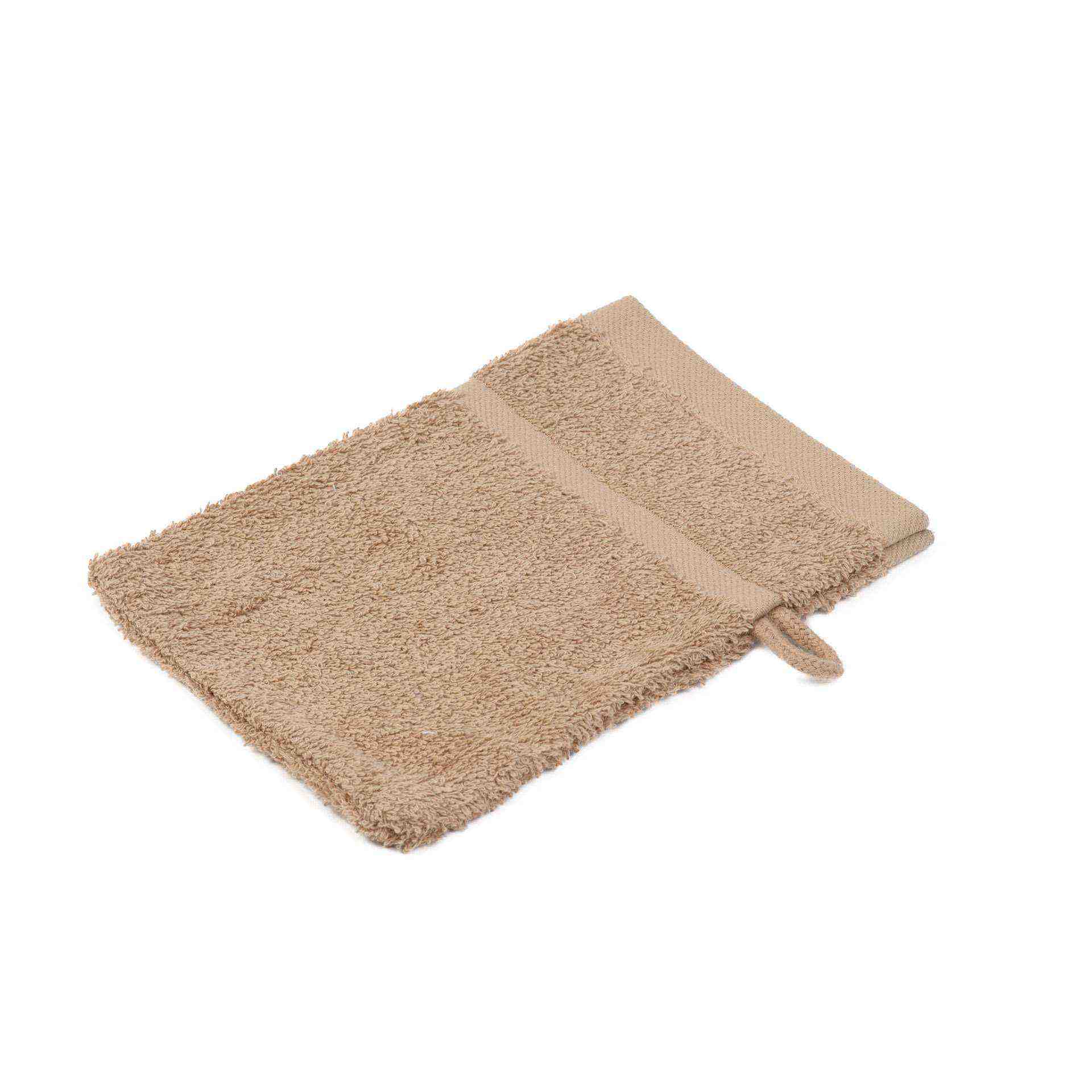 Waschhandschuh - 4-seitig gesäumt - Serie SYLT - cappuccino - Abm. 16 x 21 cm - Baumwolle - 7881-75-1-D