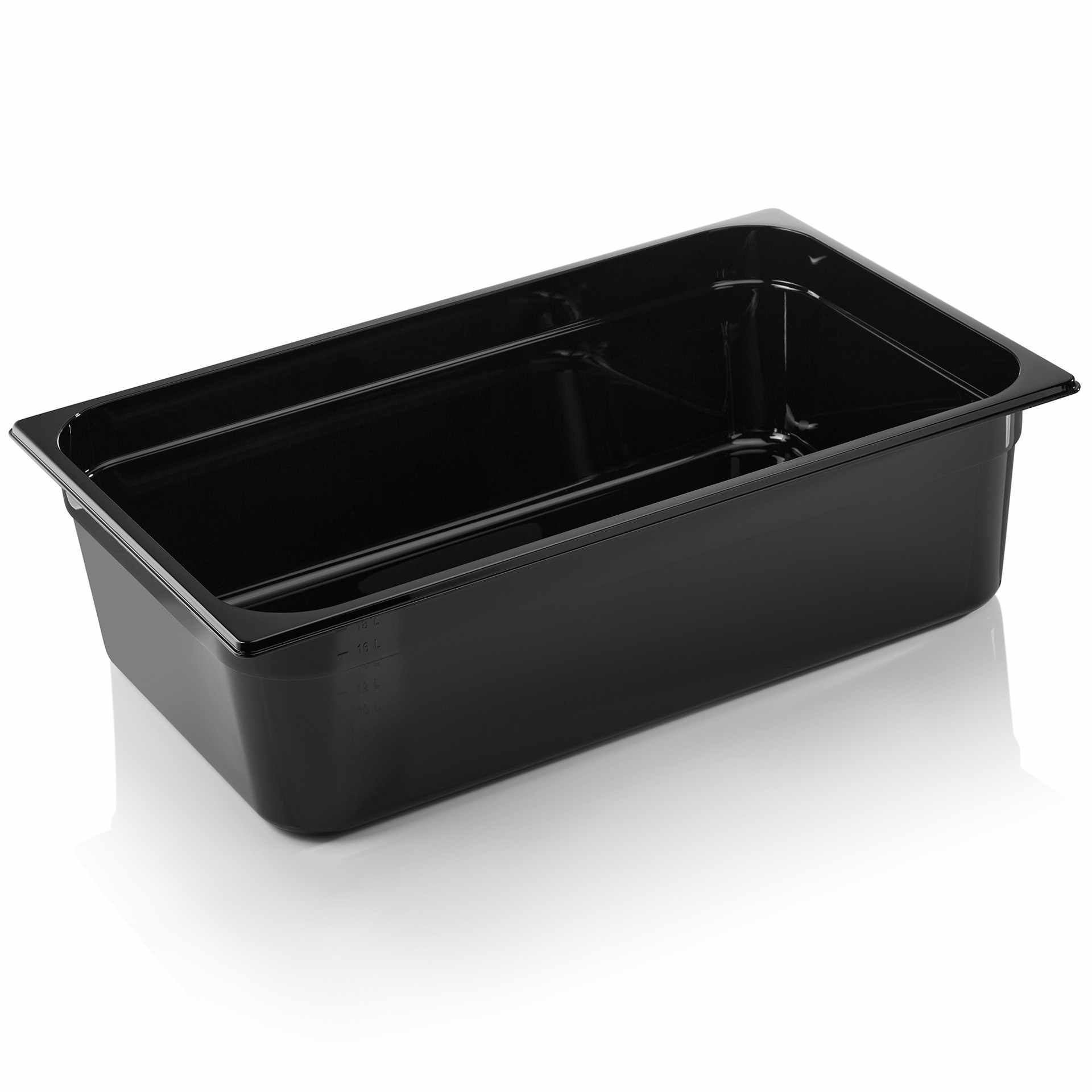 GN-Behälter - Serie GN 96 Black - schwarz - Inhalt 20 l - GN 1/1 (530 x 325 mm) - Polycarbonat