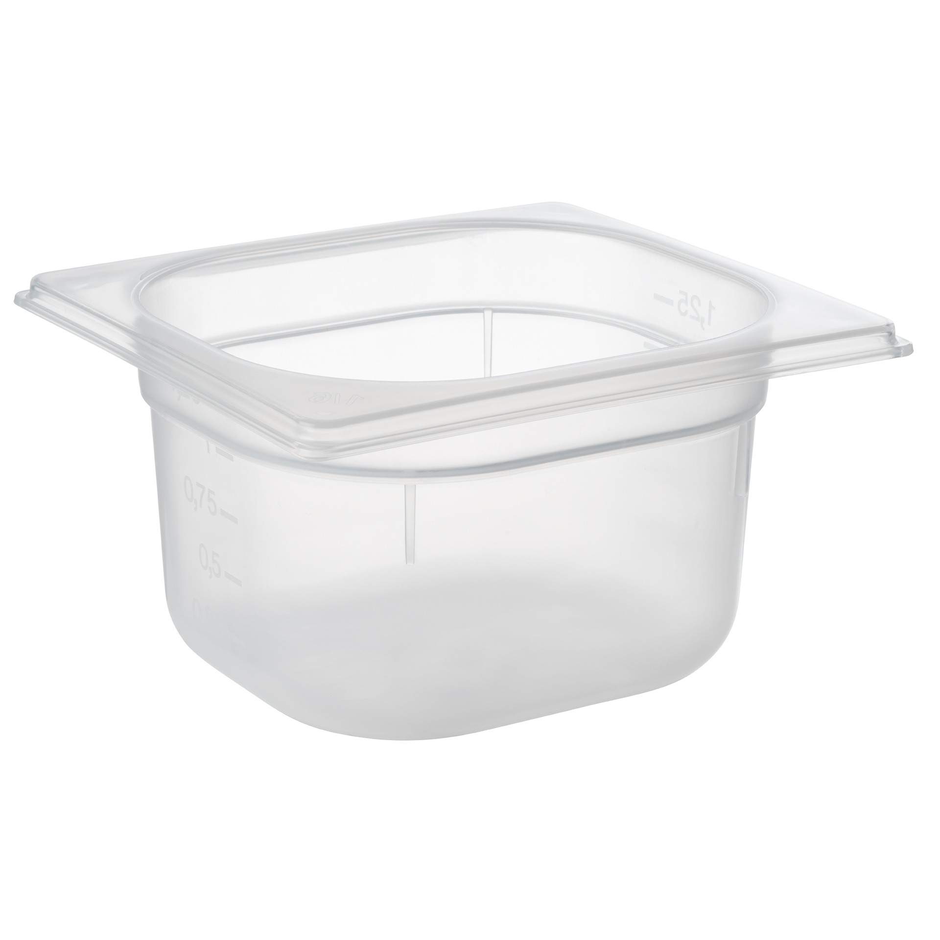 GN-Behälter - milchig-transparent - Inhalt 1,5 l - GN 1/6 (176 x 162 mm) - 100 mm - Polypropylen - 82138-B