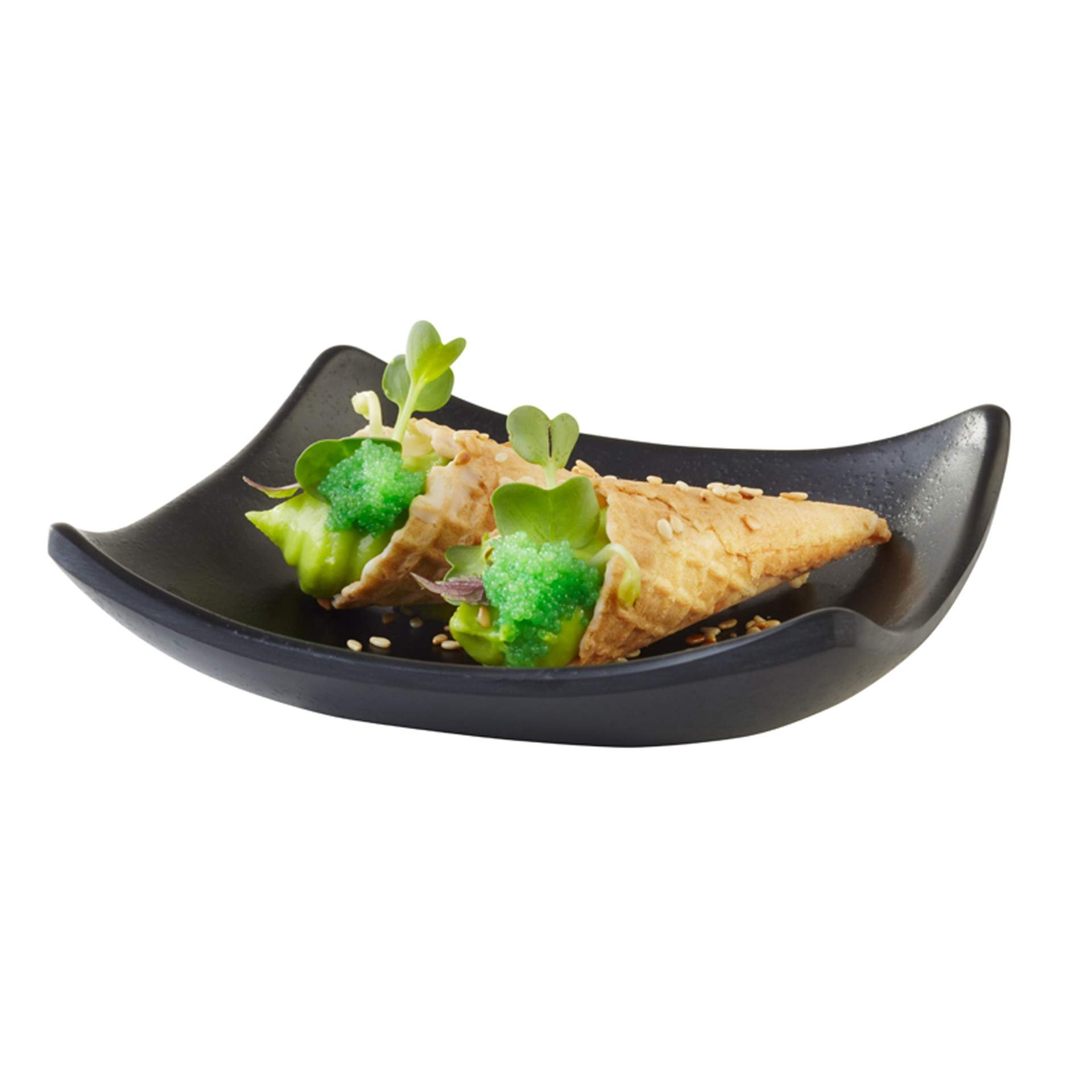 Schale - japanische Steinoptik - Serie Zen - schwarz - Abm. 10,5 x 10,5 x 3 cm - Inhalt 0,06 l - Melamin - 83727-B