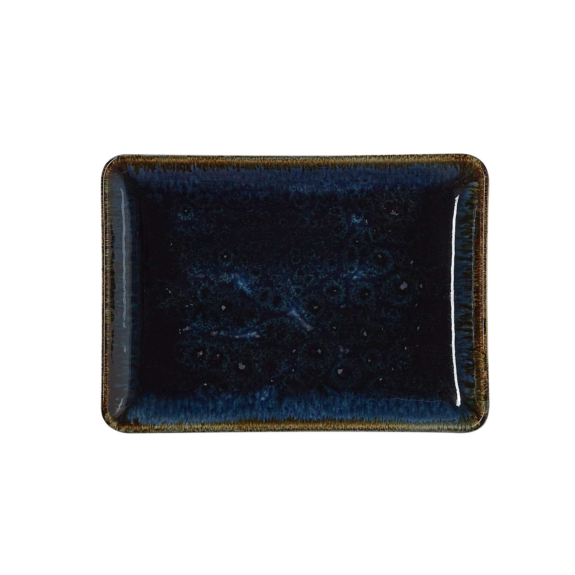 Teller (flach) - Set á 6 Stück - Serie Vida Dark Ocean - dark ocean - rechteckig - Abm. 18,0 x 13,0 x 2,0 cm - Porzellan - 4881218-A