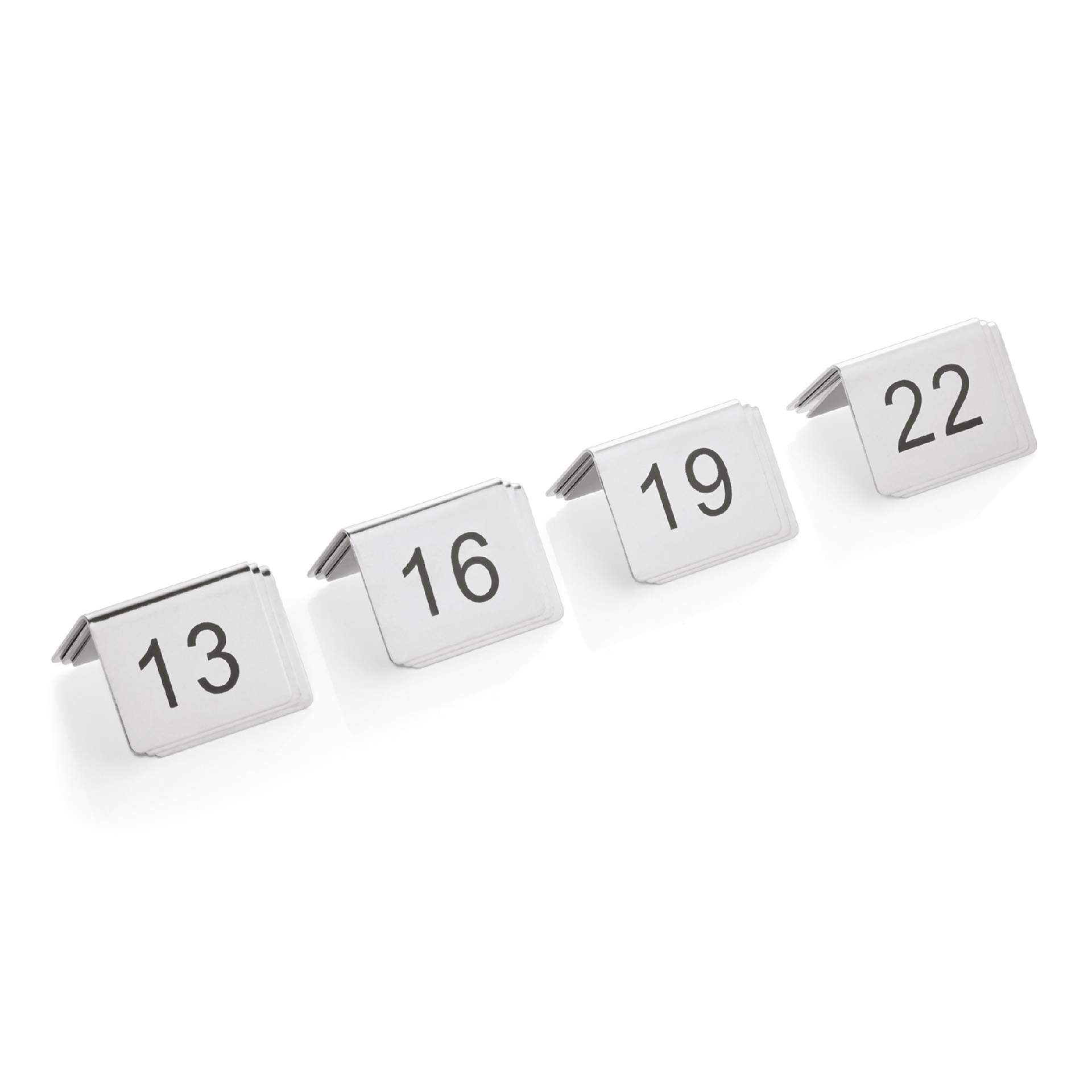 Tischnummernschild - 13-24 - Abm. 5 x 5 x 4,5 cm - Chromnickelstahl - 1432024-A