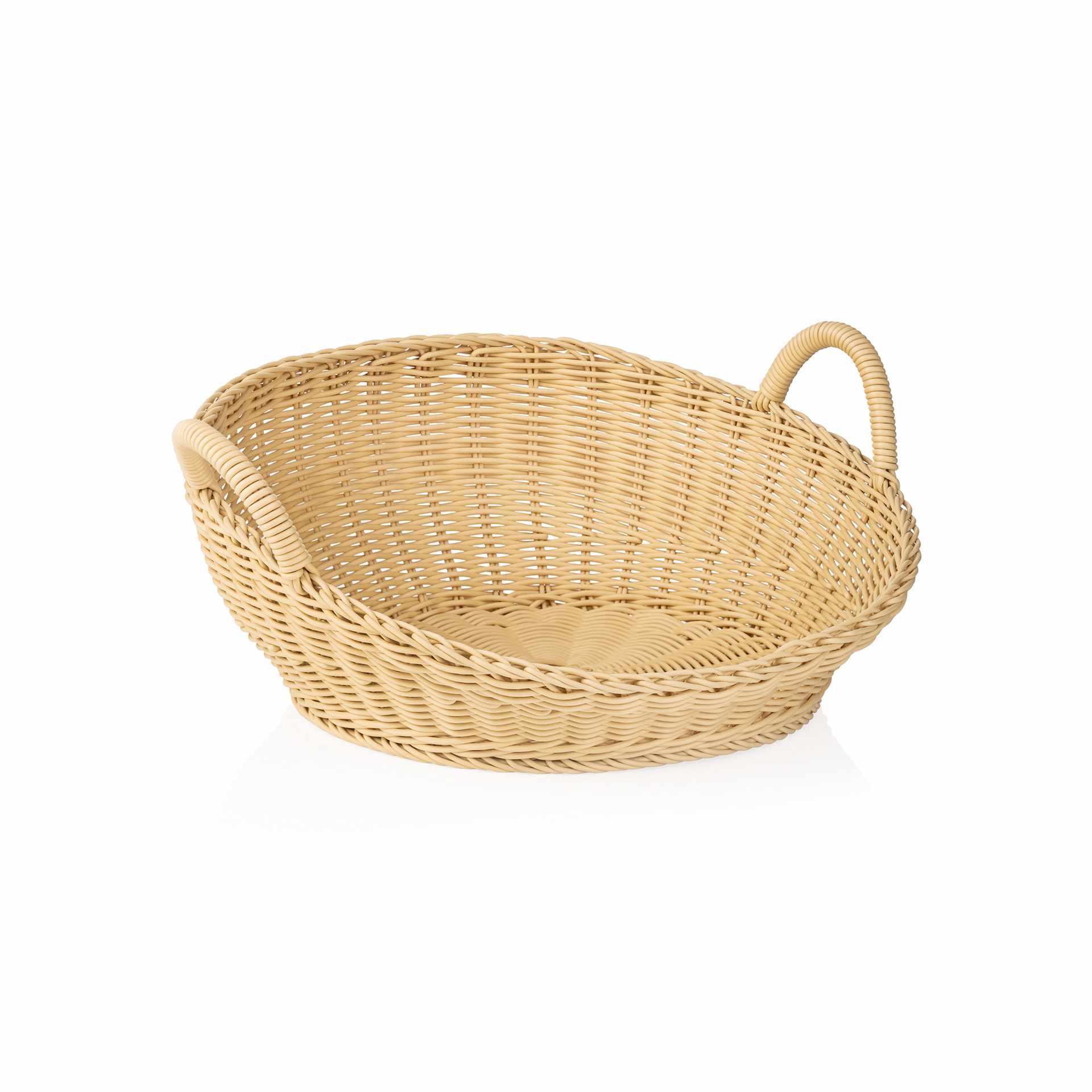 Brötchenschütte - mit Griff - hellbeige - Höhe 18,5 / 7,5 cm - Ø 46 cm - Polypropylen - 5086346-A