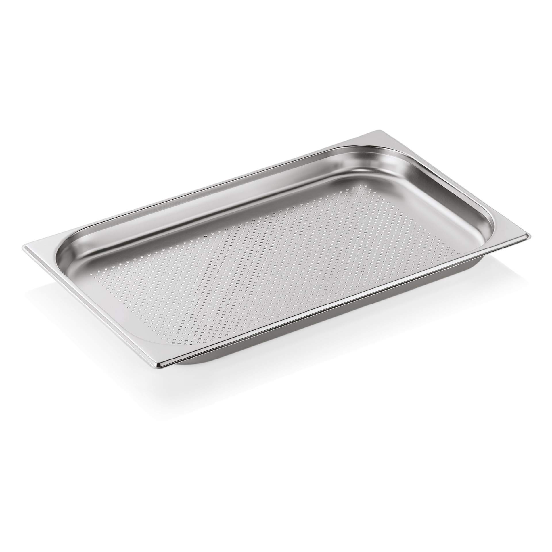 GN-Behälter - GN 1/1 - 40 mm - mit Bodenlochung / Seitenlochung - Serie 71 - Chromnickelstahl - 7111040-A