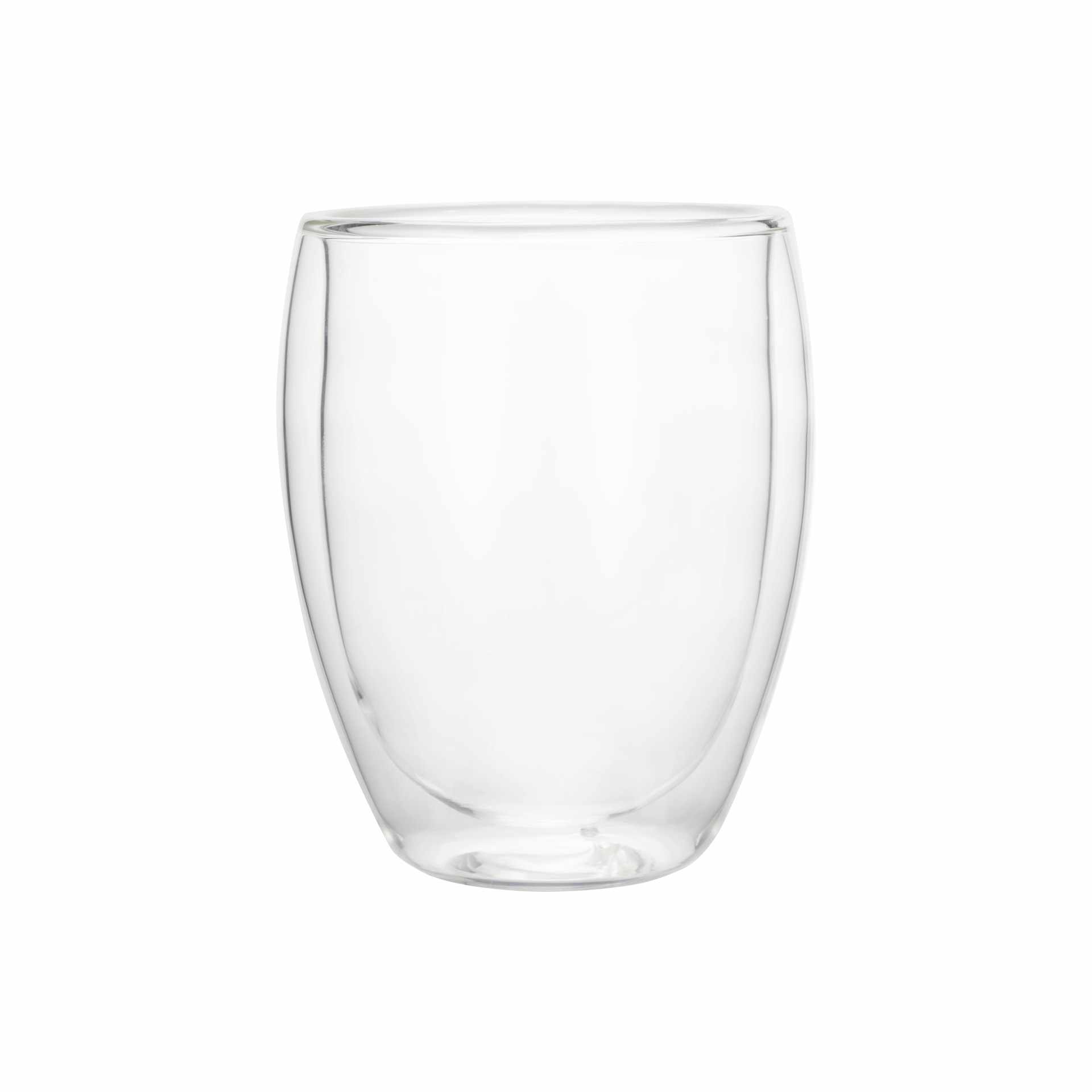 Latte-Macchiato-Set - Serie Curved - Höhe 12,5 cm - Ø 11,5 cm - Inhalt 0,4 l - Borosilikatglas