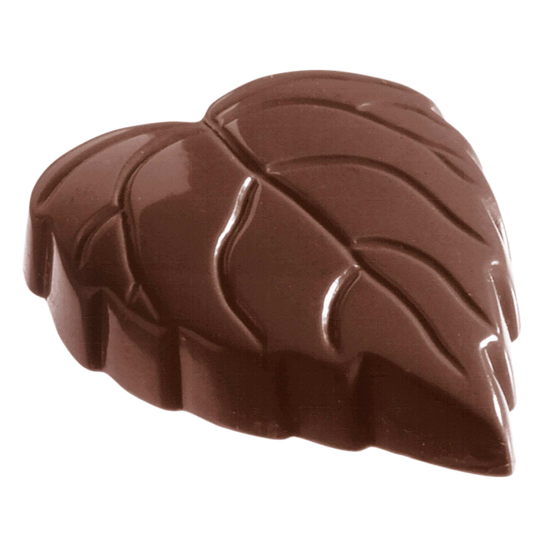 Schokoladen-Form - Blattherz - Abm. 27,5 x 13,5 x 2,4 cm - Polycarbonat - 421104-C