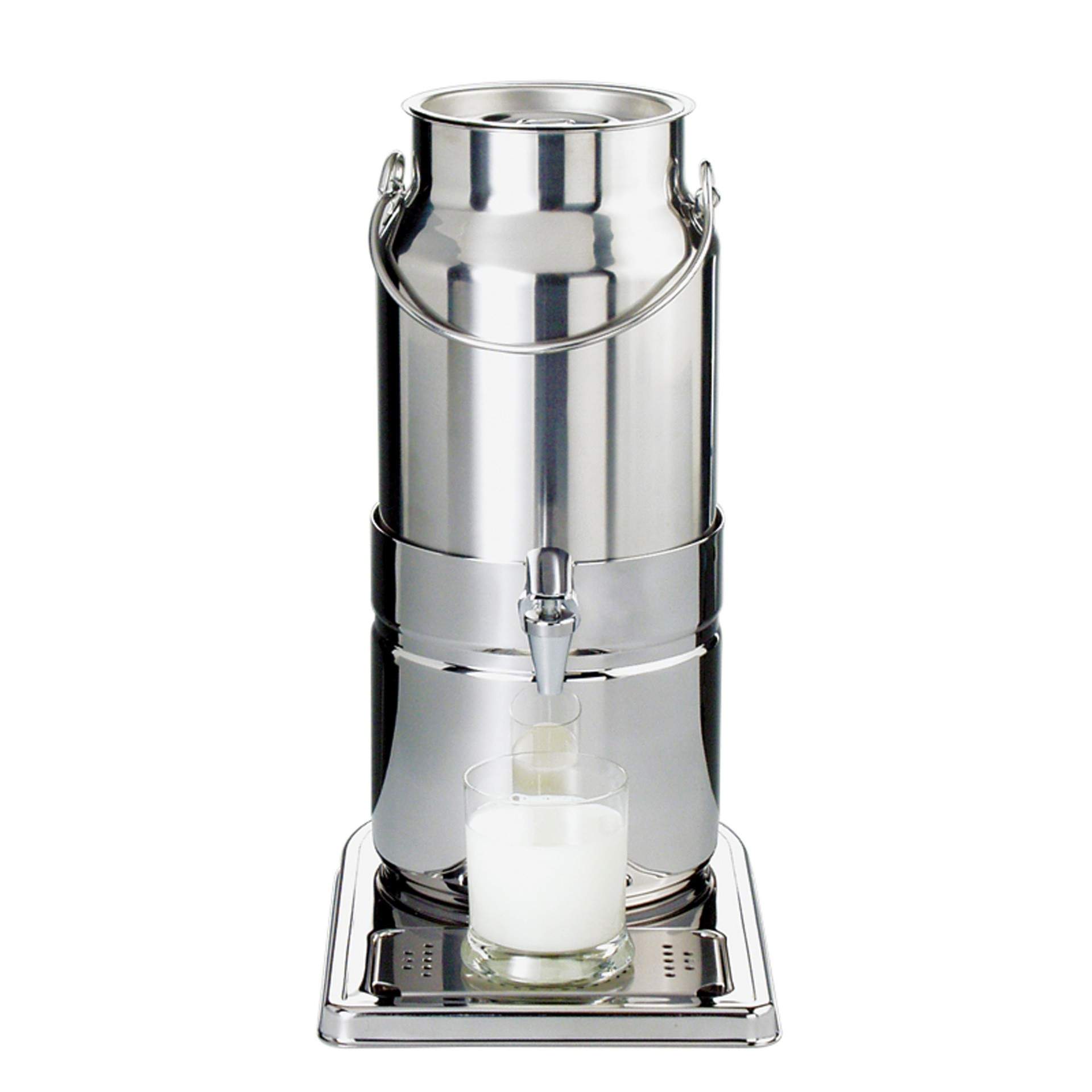 Milchkanne - mit Henkel - Serie Top Fresh - hochglanzpoliert - Abm. 23 x 35 x 45 cm - Inhalt 5,0 l - Edelstahl - 10750-B