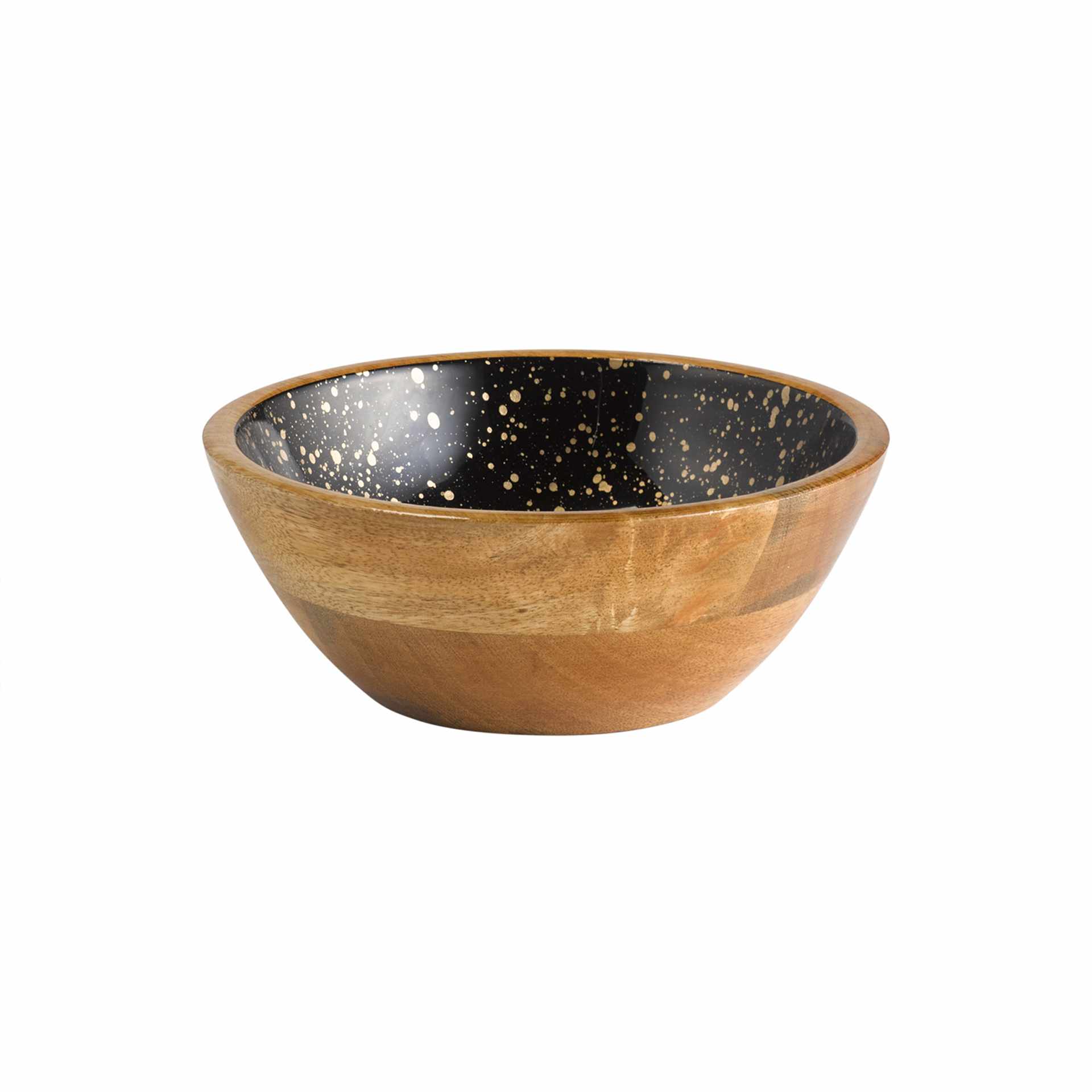 Schale - Serie Mango - schwarz / gold - rund - Höhe 7,5 cm - Ø 20 cm - Inhalt 0,80 l - Mangoholz - 1050-B