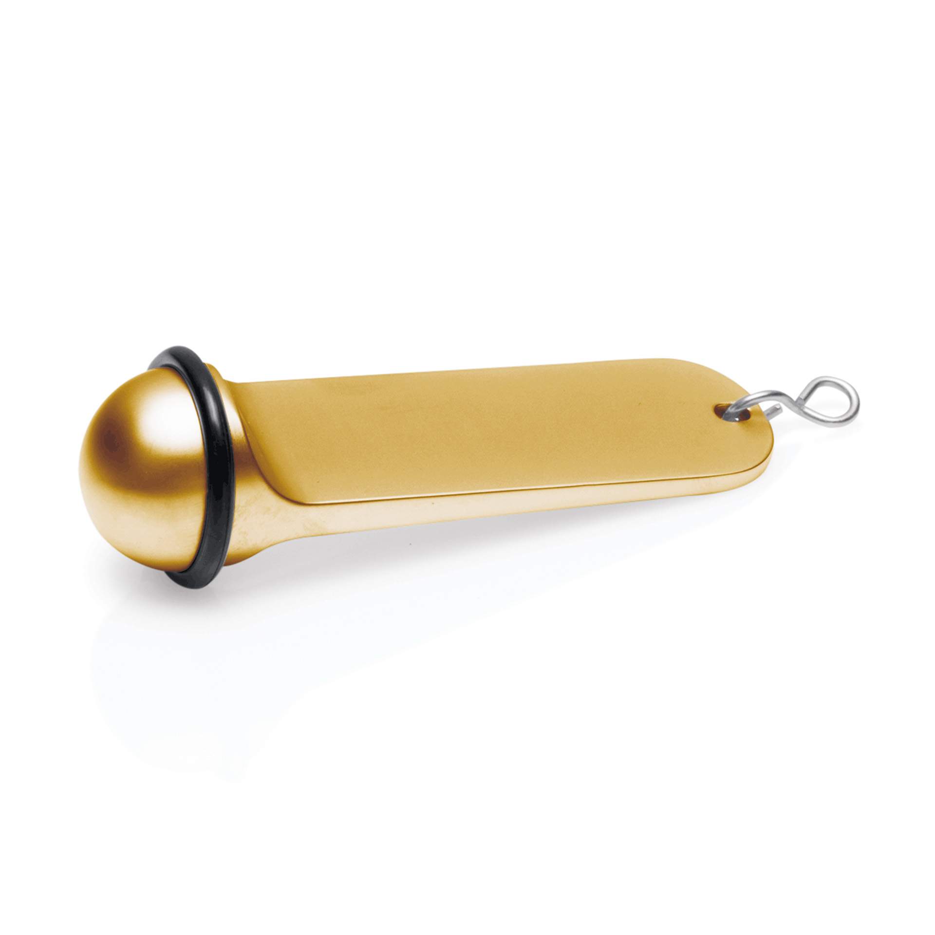Schlüsselanhänger - ohne Gravur - gold - Abm. 3 x 11 cm - Zinkguss - 4318000-A