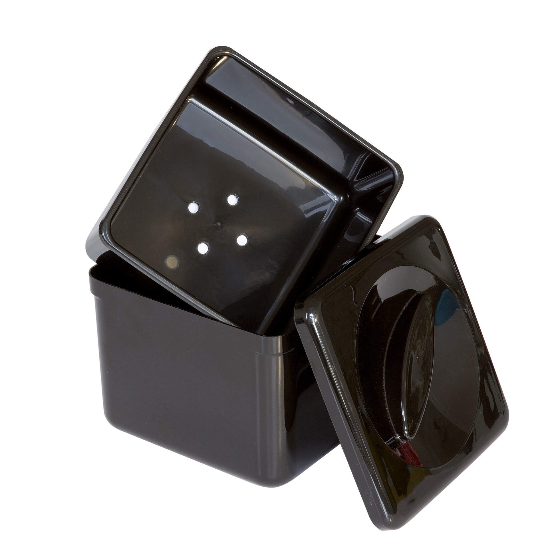 Eisbox - herausnehmbarer Tropfeinsatz - schwarz - quadratisch - Abm. 20 x 20 x 17 cm - Inhalt 3,4 l - Polystyrol - 93200-B