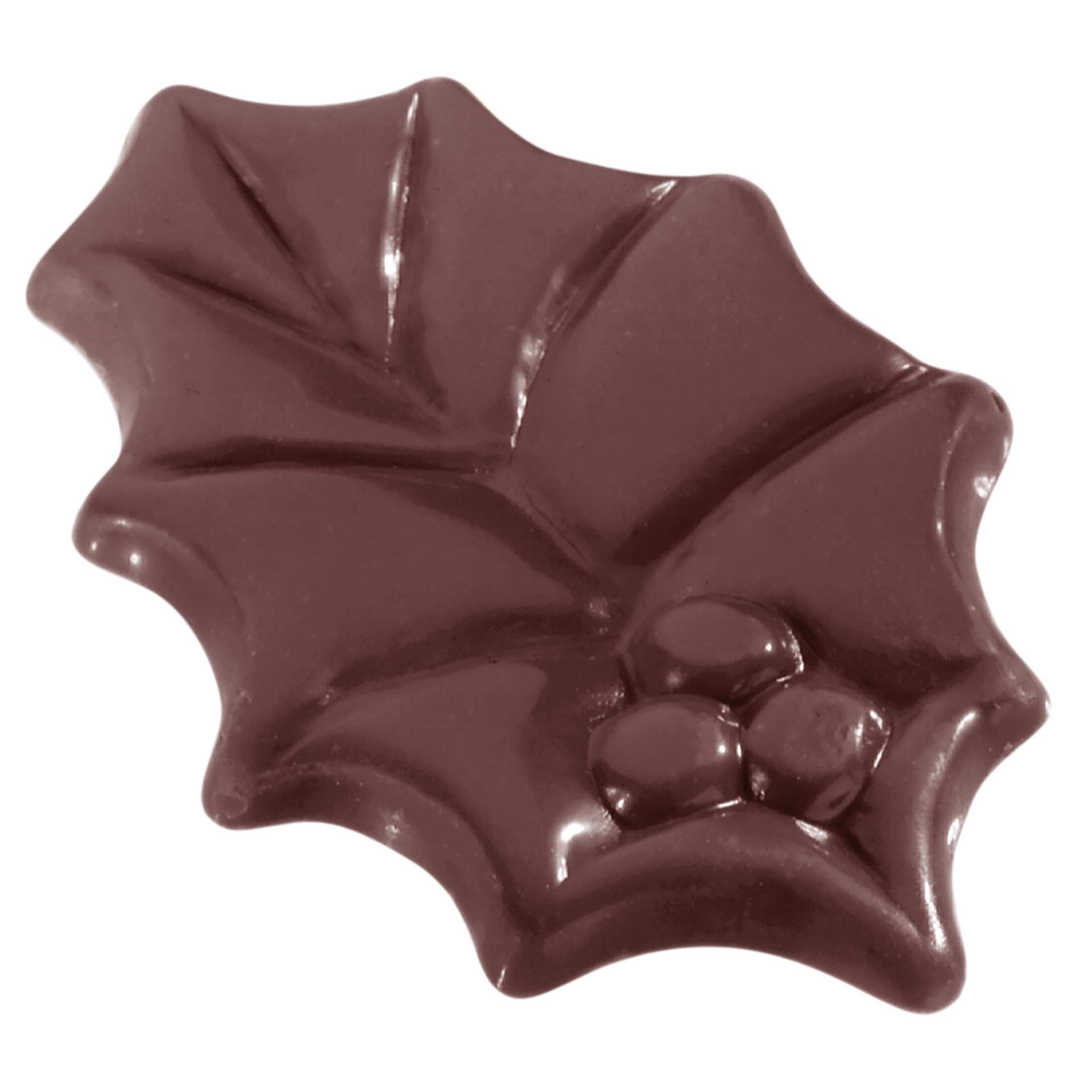 Schokoladen-Form - Stechpalme - Abm. 27,5 x 13,5 x 2,4 cm - Polycarbonat - 421439-C