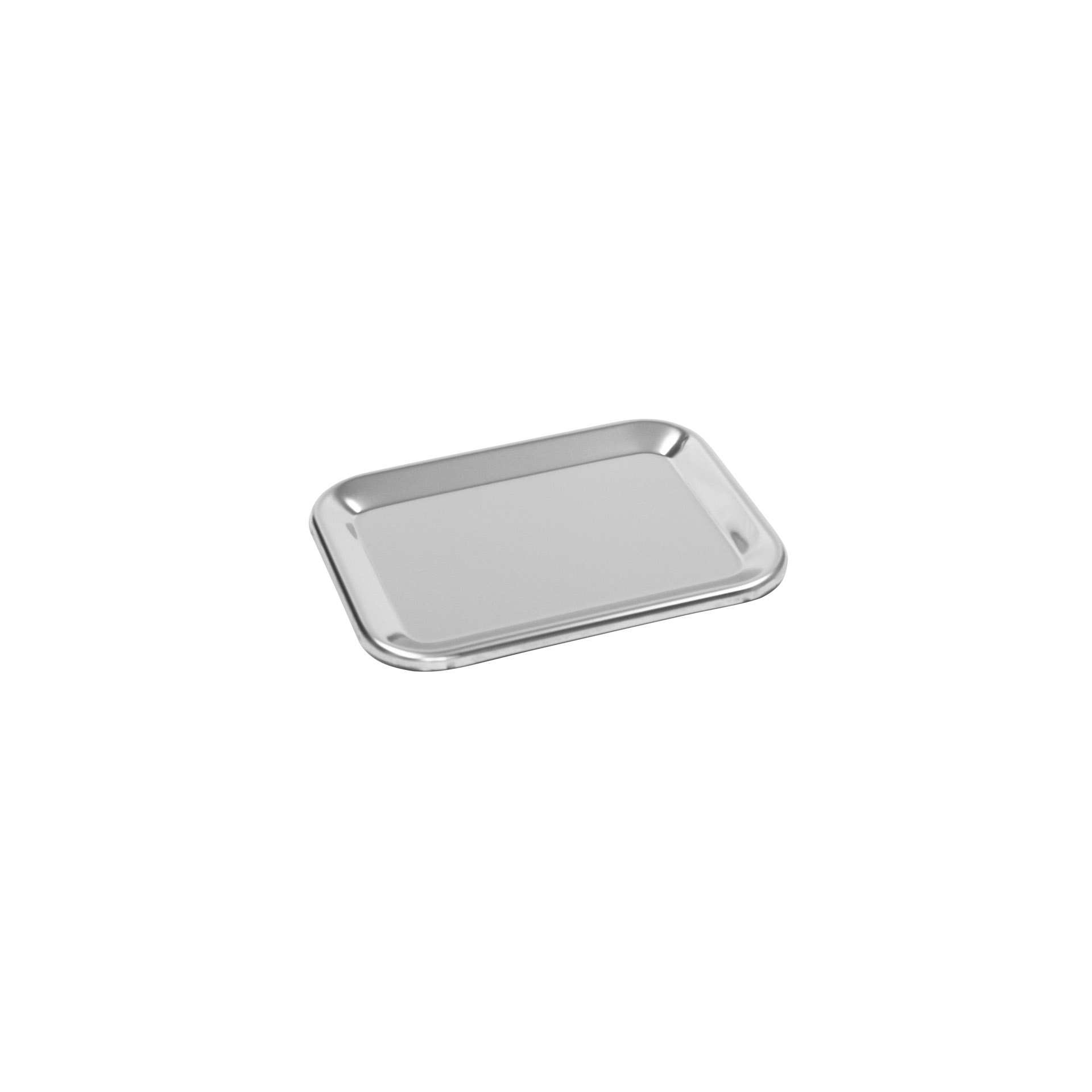 Auslagetablett - mit umgelegtem Rand - Abm. 20,0 x 16,0 x 1,2 cm - Edelstahl - 154021-C