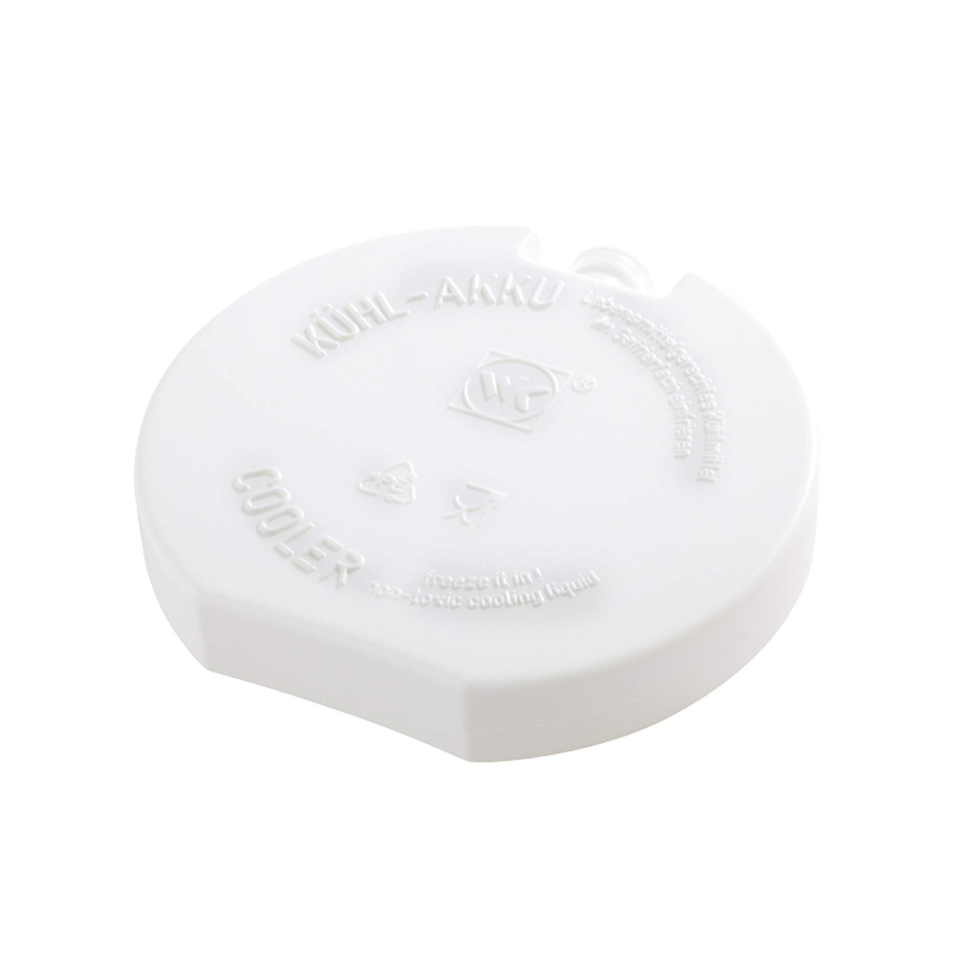 Kühlakku - gefüllt mit Kühlflüssigkeit - weiß - Abm. 2,0 cm - Ø 10,5 cm - Kunststoff - 10661-B